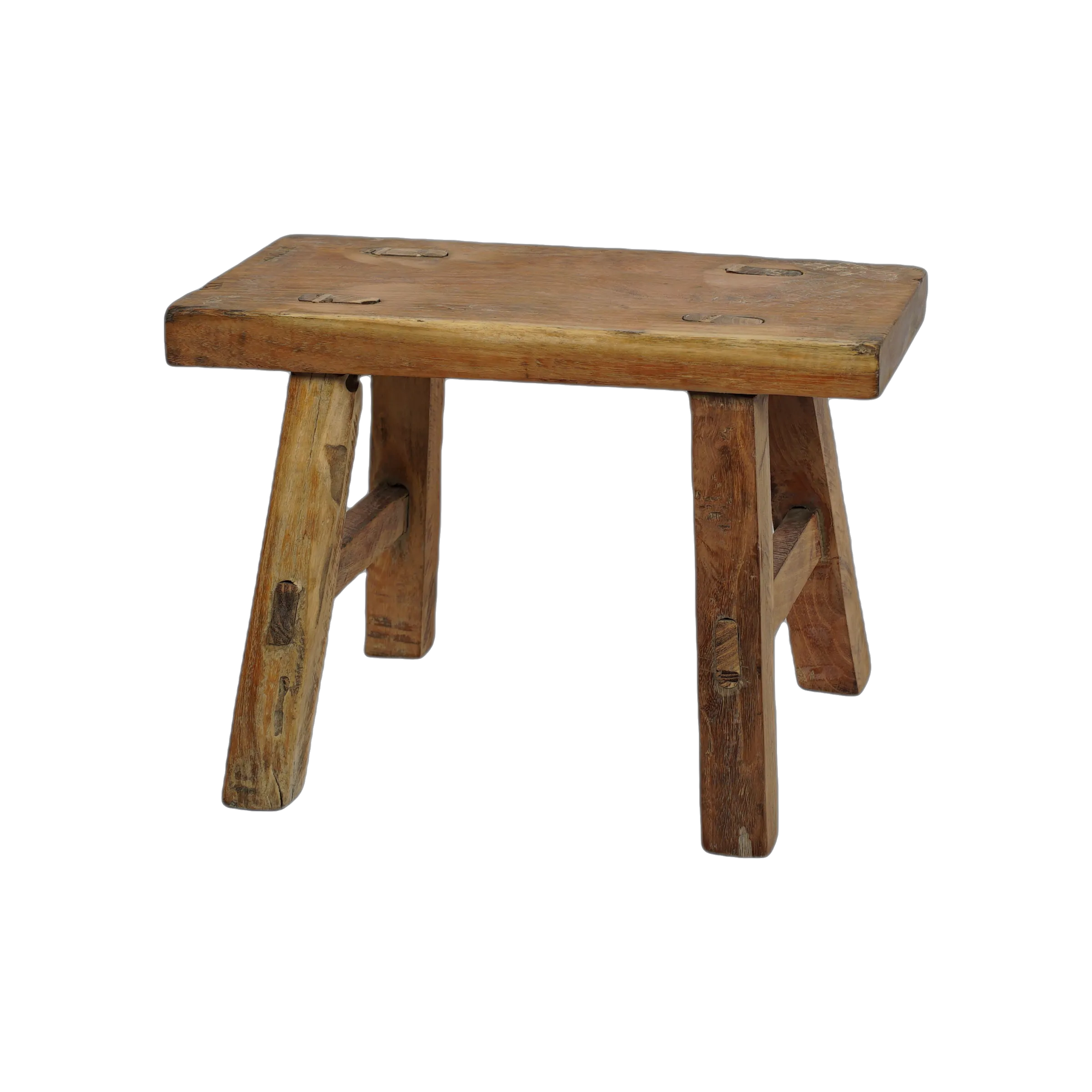 Nuo - Mini tabouret ancien en orme n°87 - vue 3