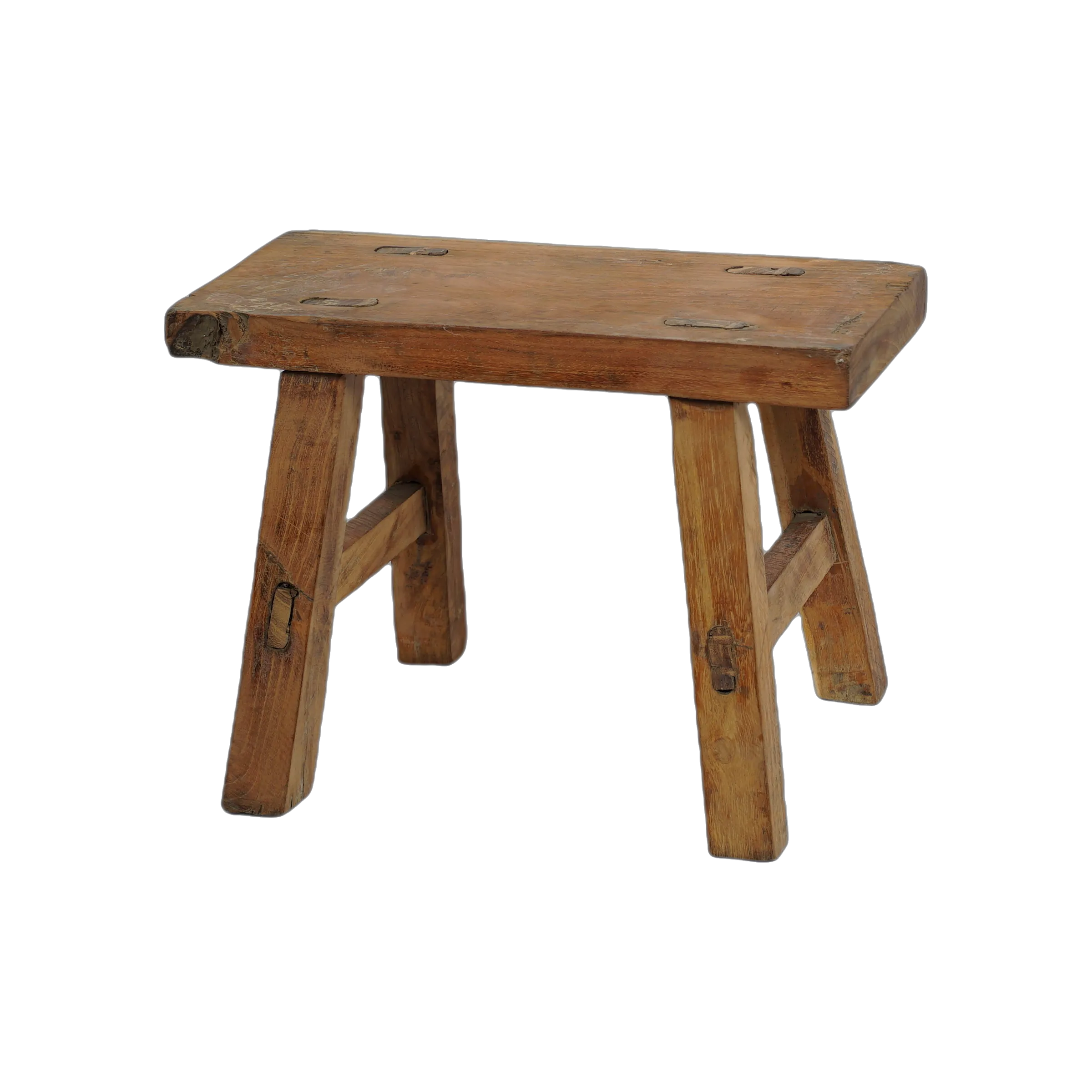 Nuo - Mini tabouret ancien en orme n°87 - vue 4