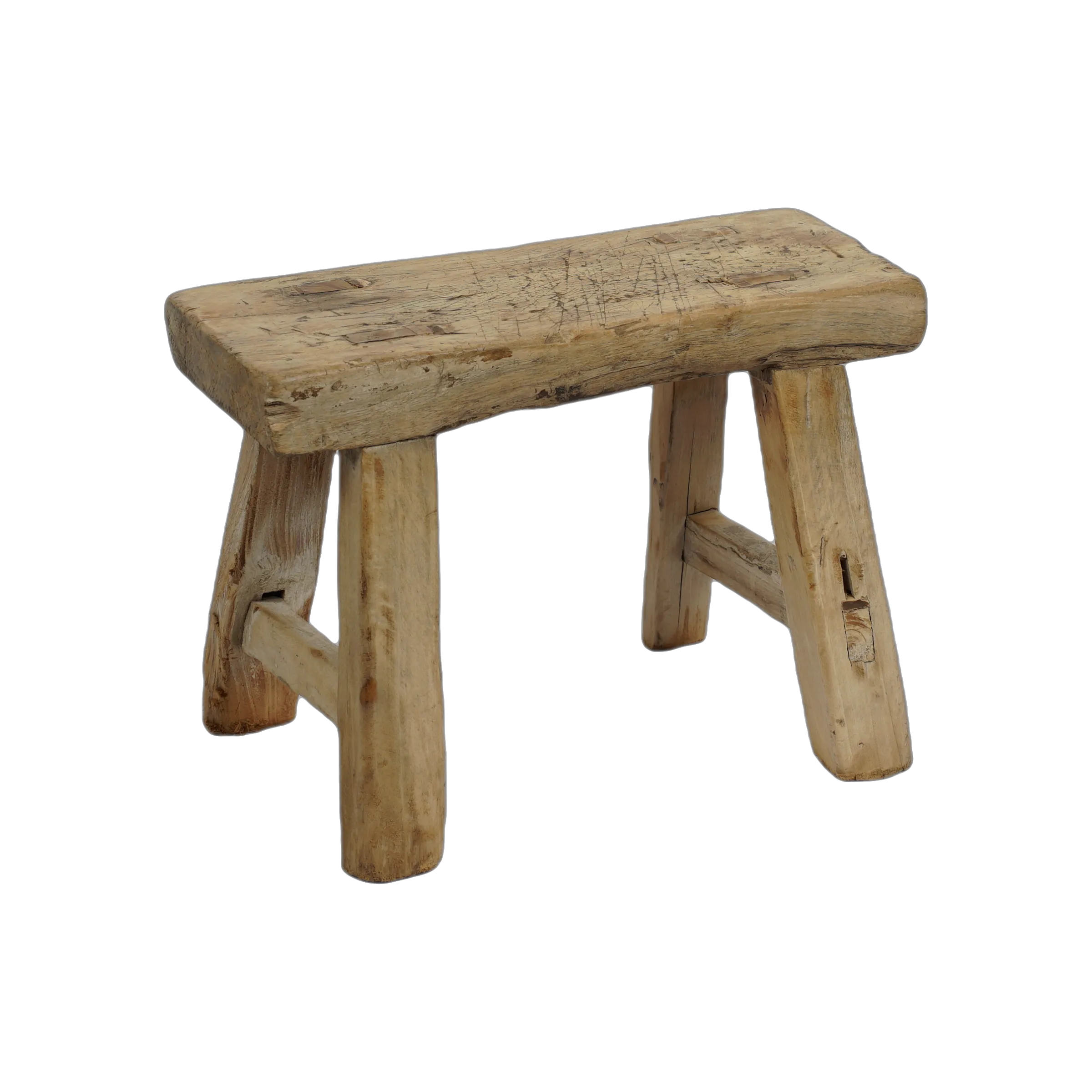 Nuo - Mini tabouret ancien en orme n°88