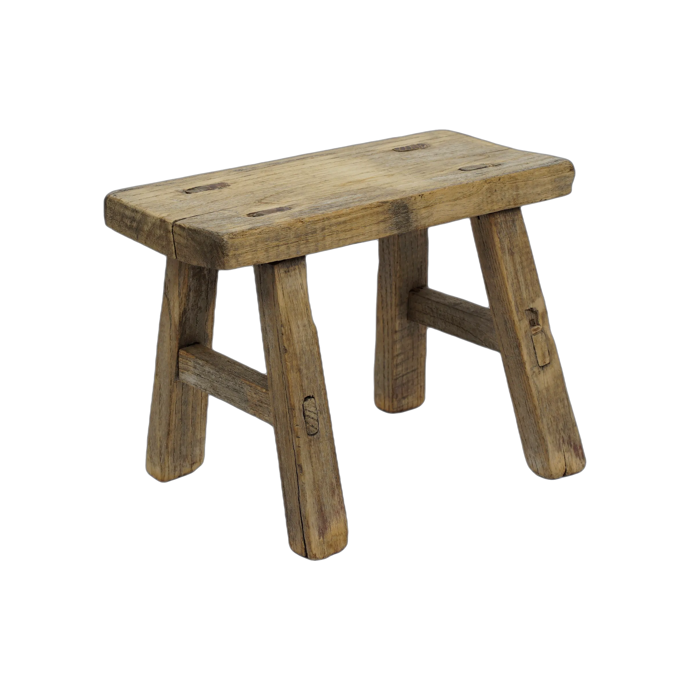 Nuo - Mini tabouret ancien en orme n°89