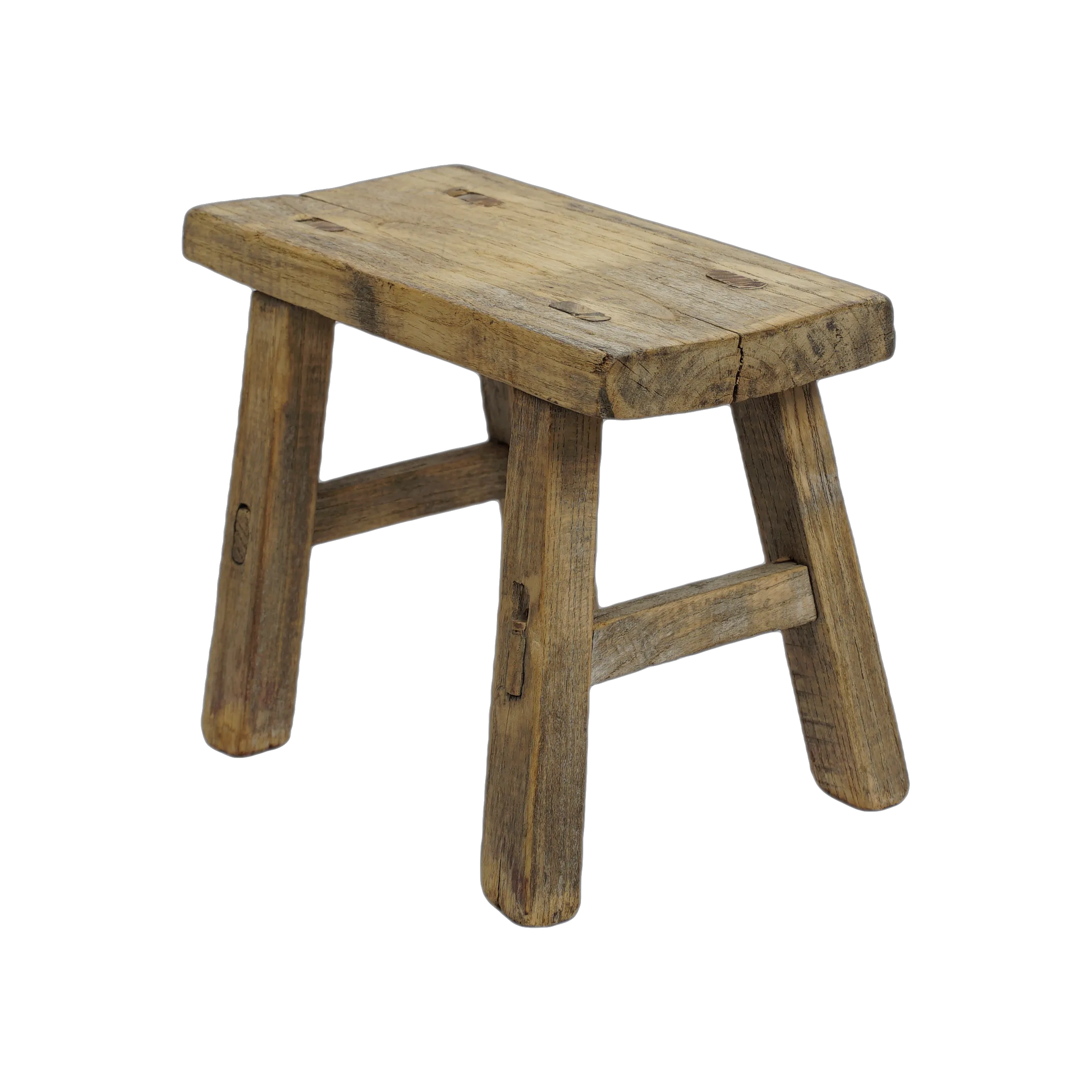 Nuo - Mini tabouret ancien en orme n°89 - vue 2