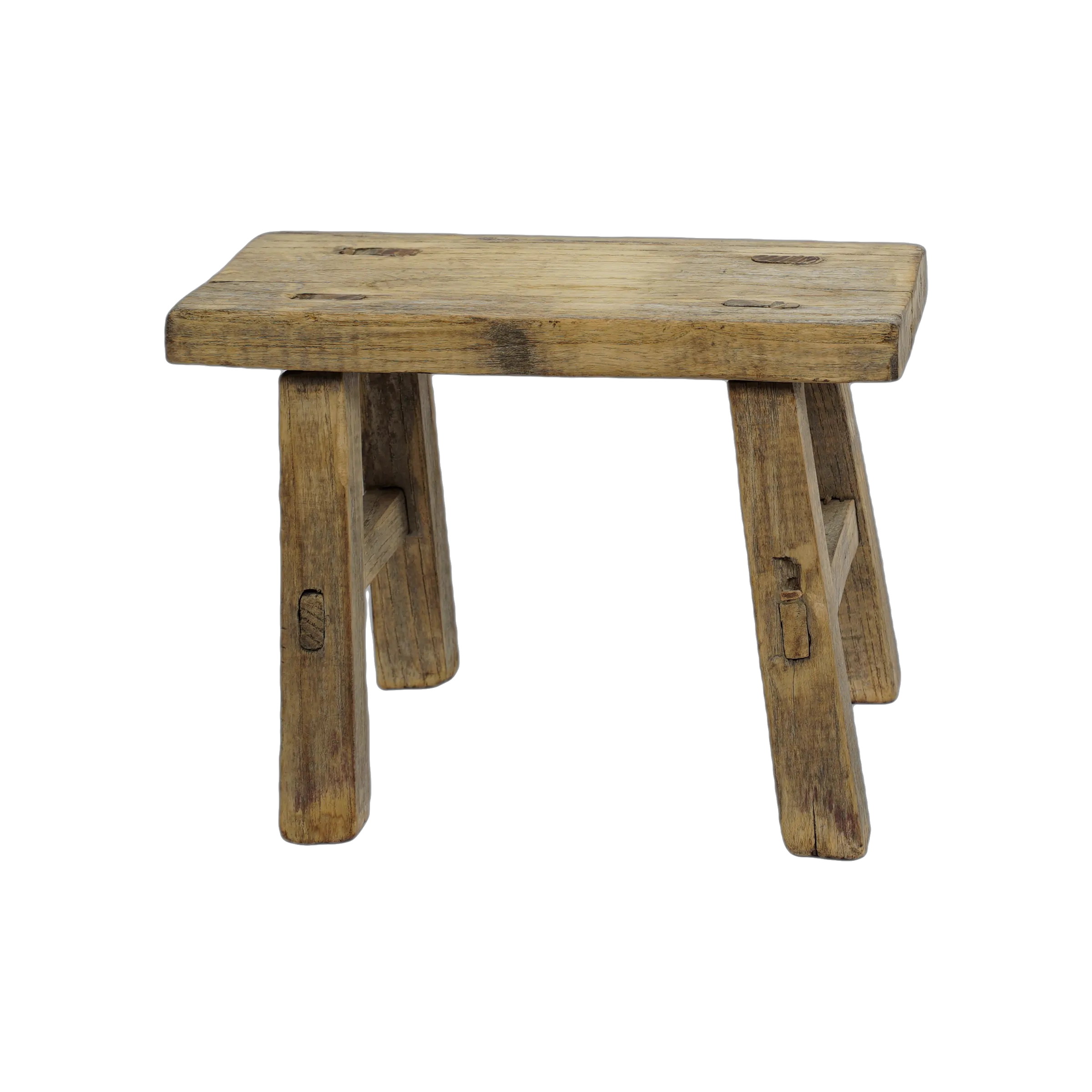 Nuo - Mini tabouret ancien en orme n°89 - vue 3