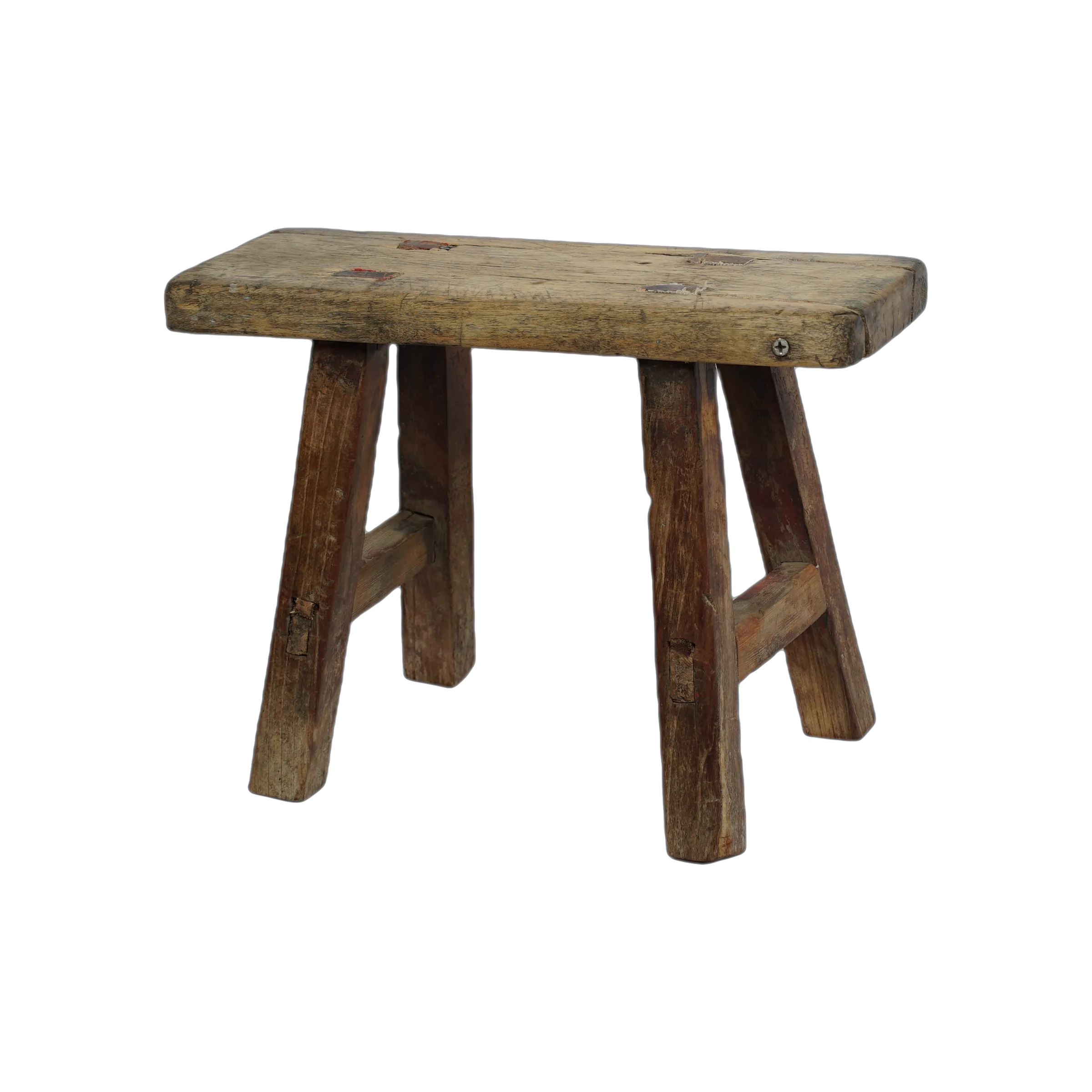 Nuo - Mini tabouret ancien en orme n°90 - vue 4