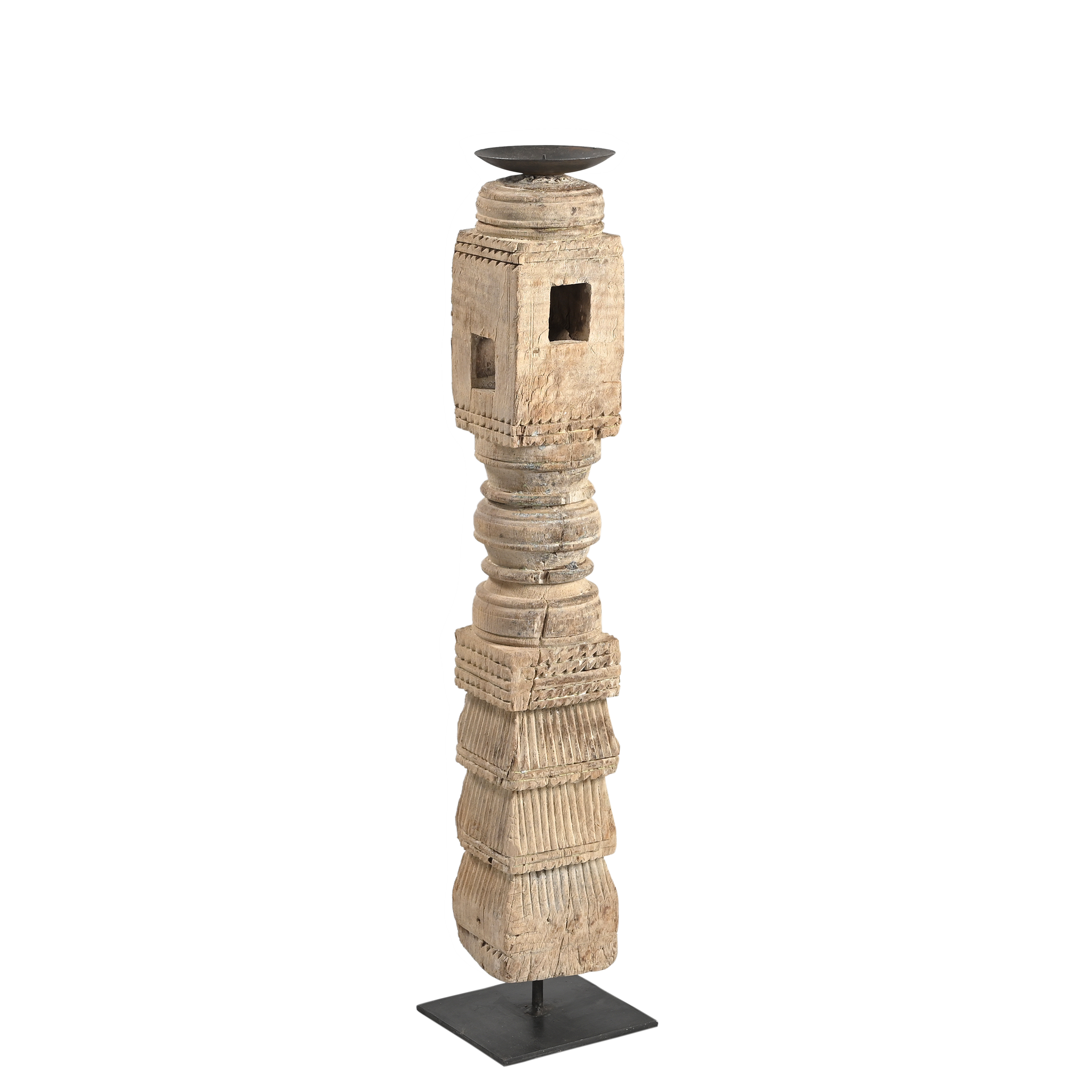 Raas - Bougeoir ancien en bois n°1