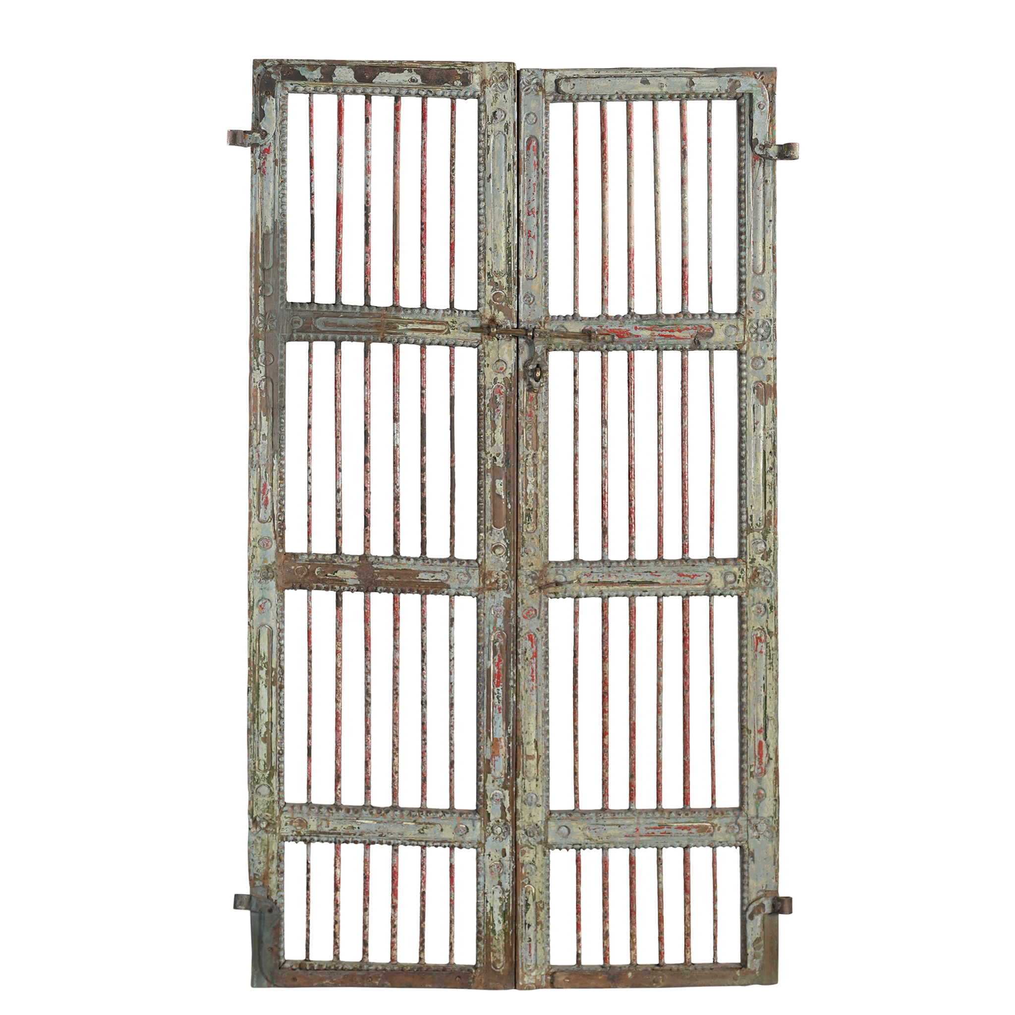 Sujasar - Porte indienne sculptée avec barreaux en fer n°3