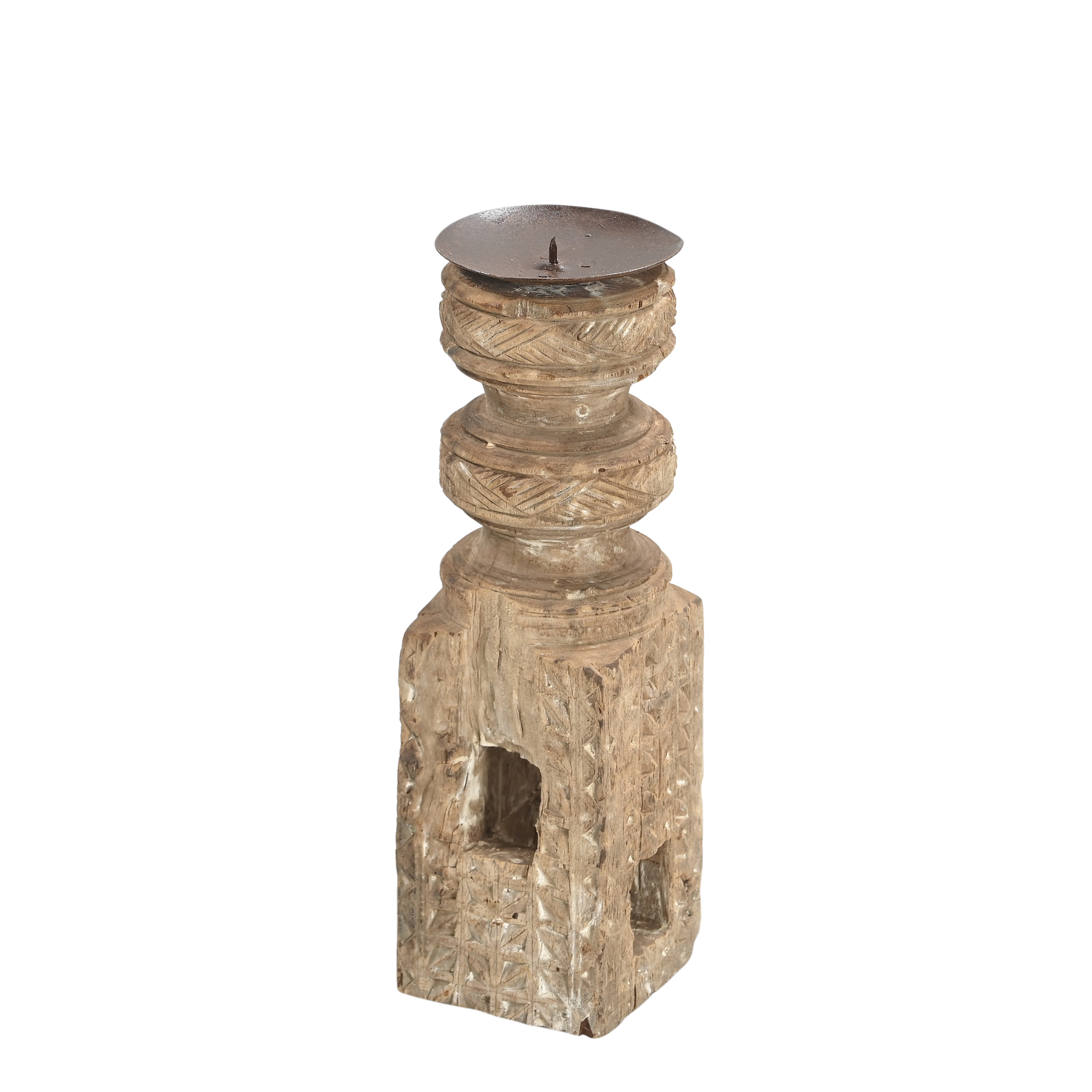 Momabatti - Bougeoir en bois clair sculpté nº66