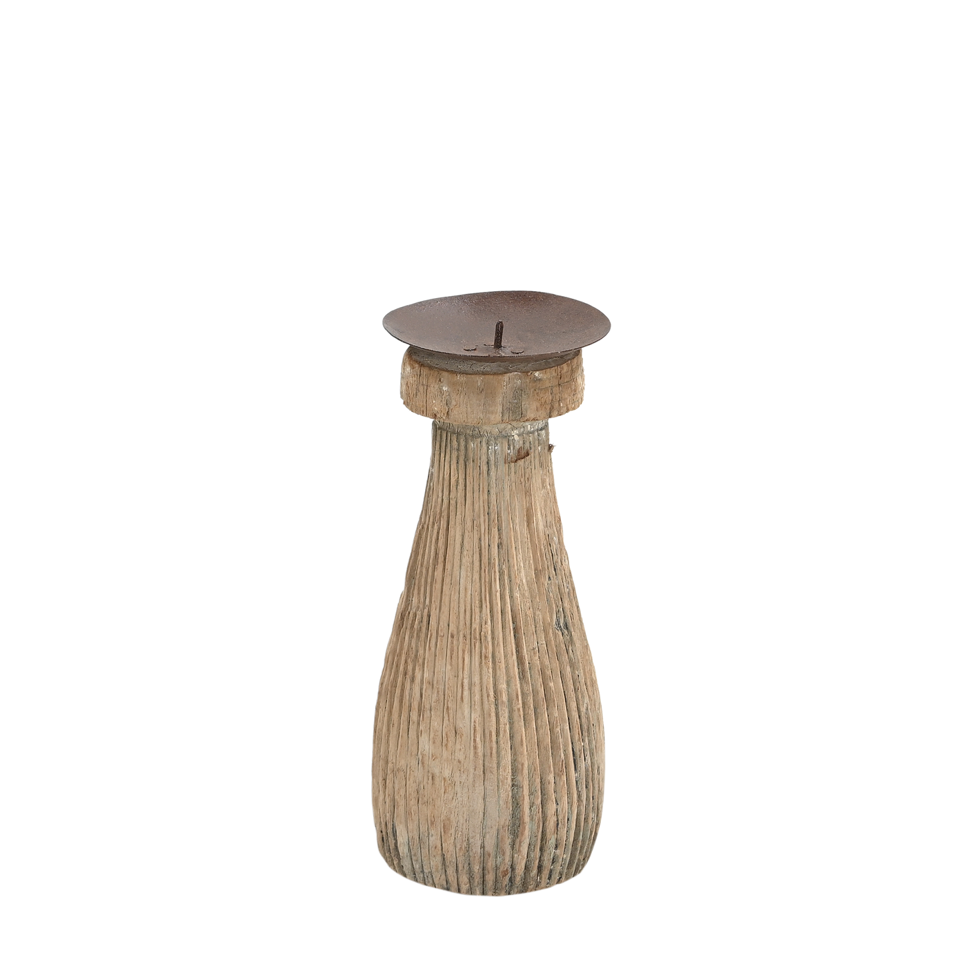 Momabatti - Light wooden candle holder carved nº4