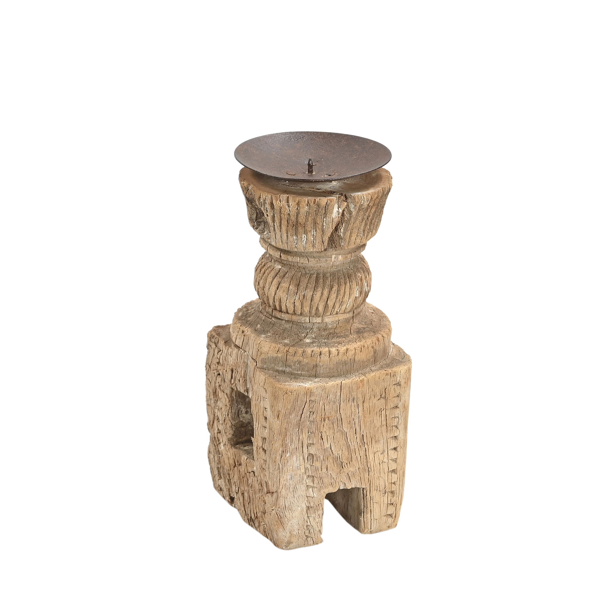 Momabatti - Bougeoir en bois clair sculpté nº53