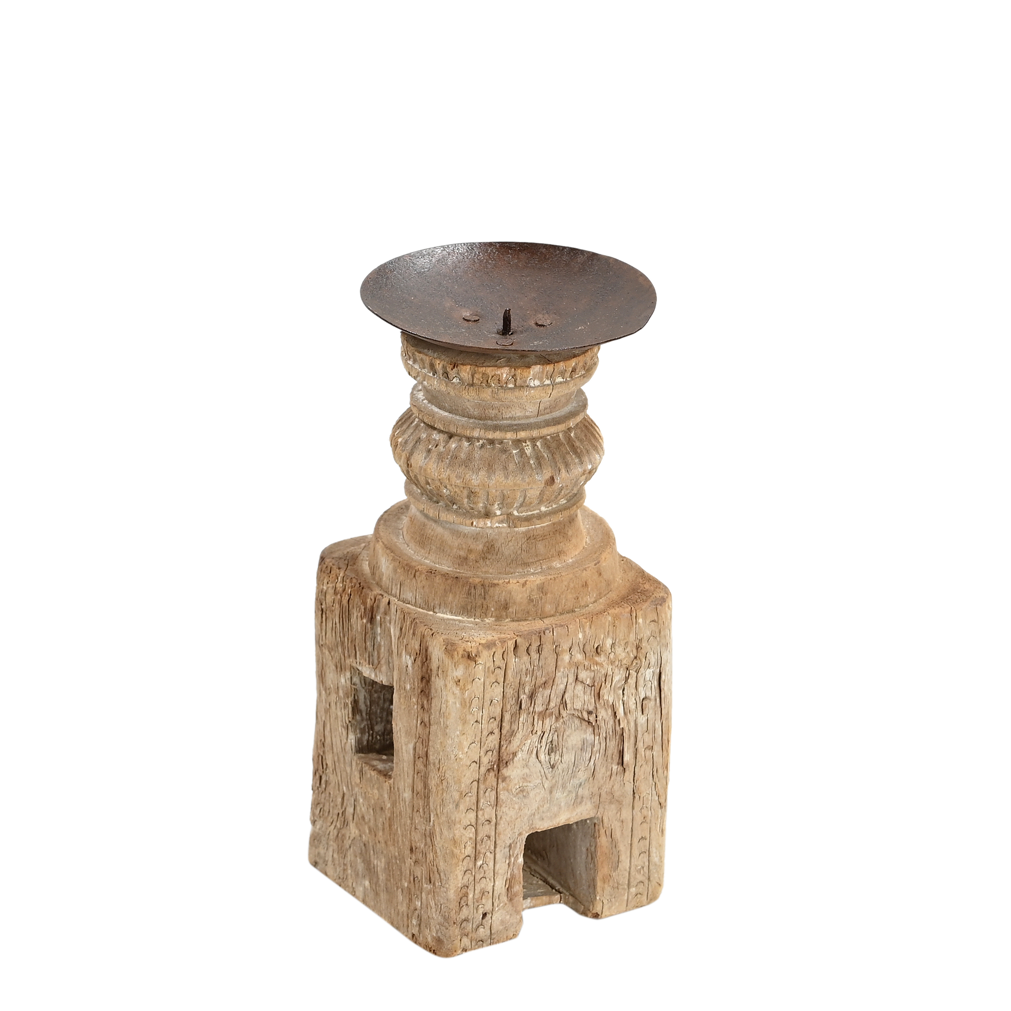 Momabatti - Bougeoir en bois clair sculpté nº139