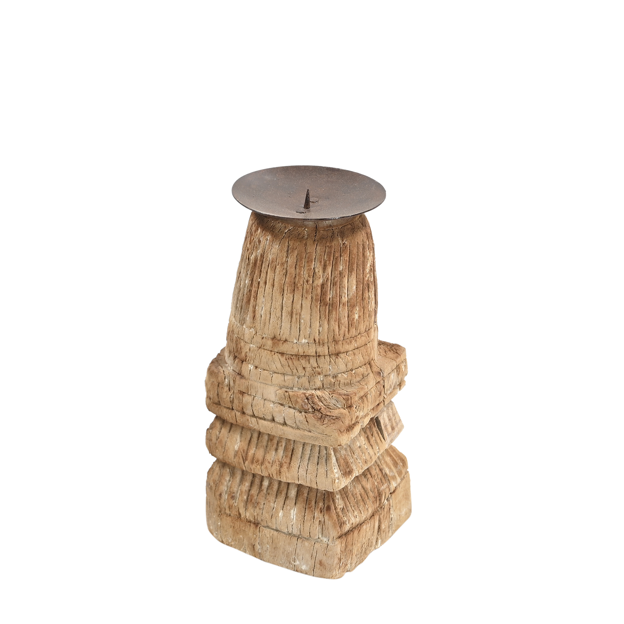 Momabatti - Bougeoir en bois clair sculpté nº164