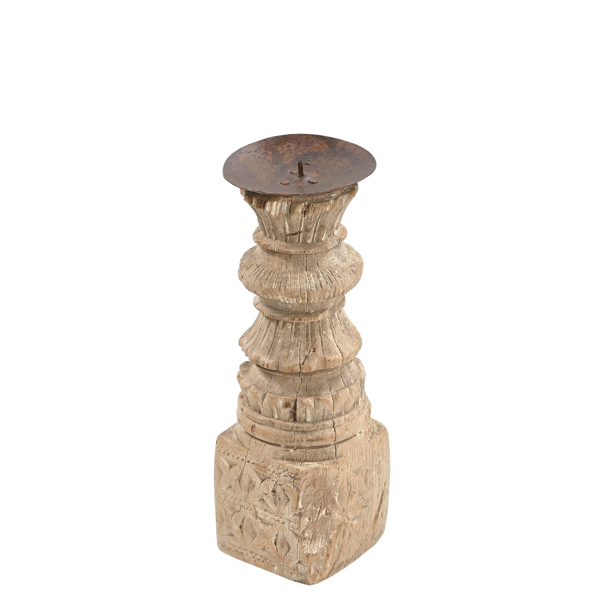 Momabatti - Bougeoir en bois clair sculpté nº168