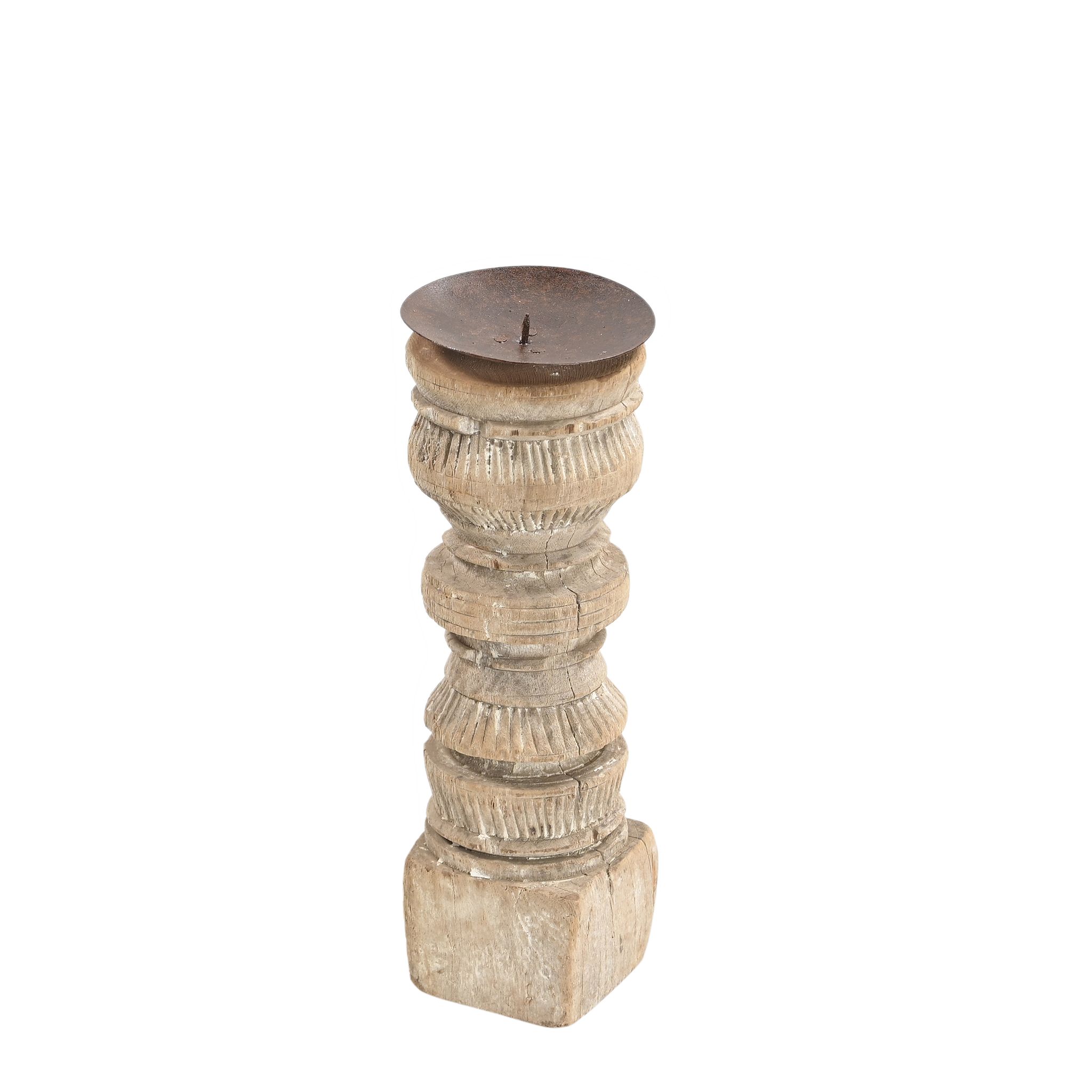 Momabatti - Bougeoir en bois clair sculpté nº175