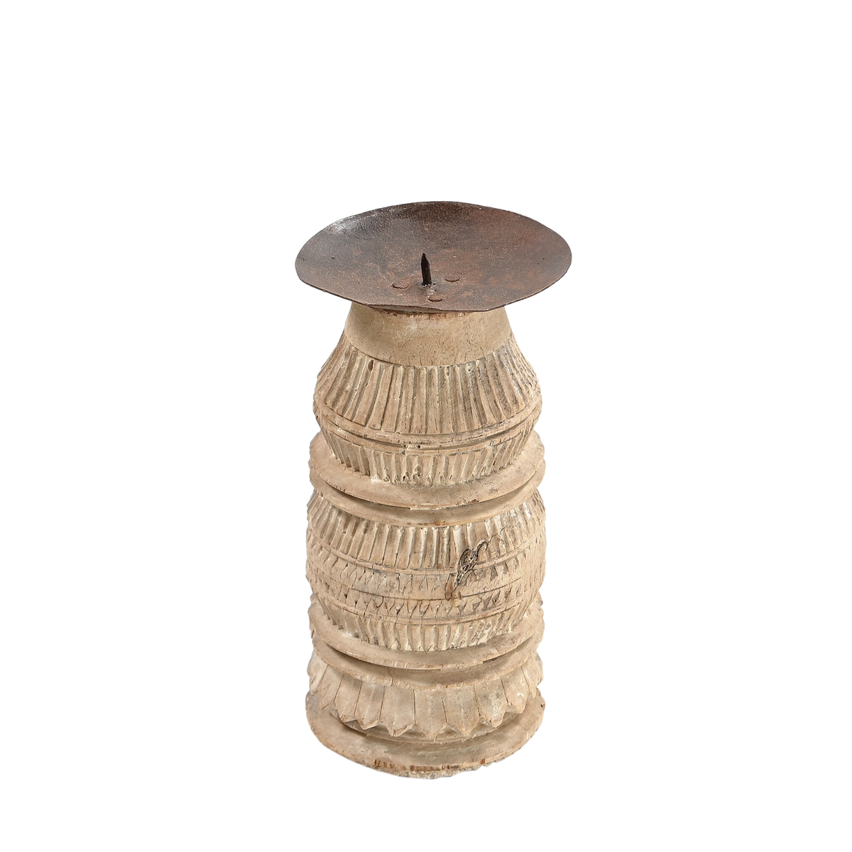 Momabatti - Bougeoir en bois clair sculpté nº200