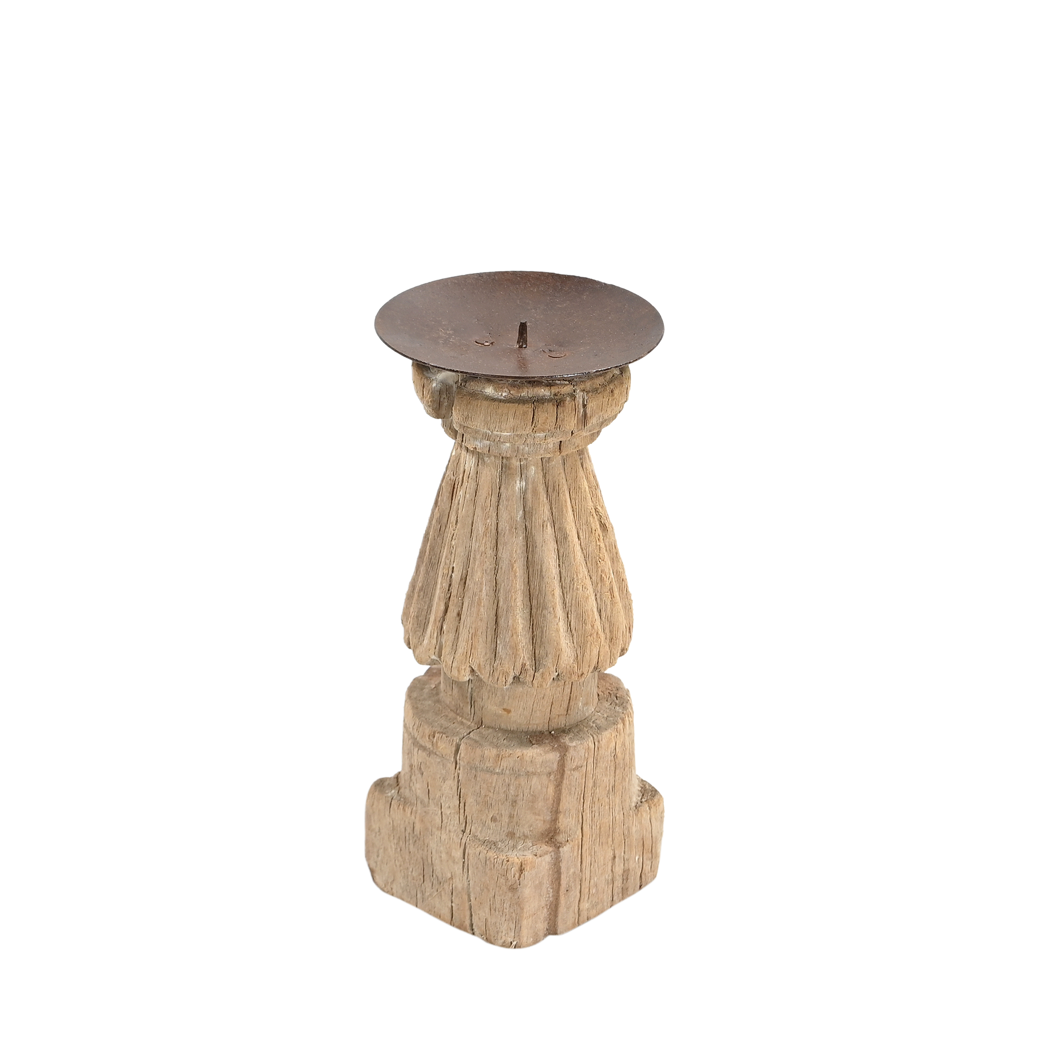 Momabatti - Bougeoir en bois clair sculpté nº202