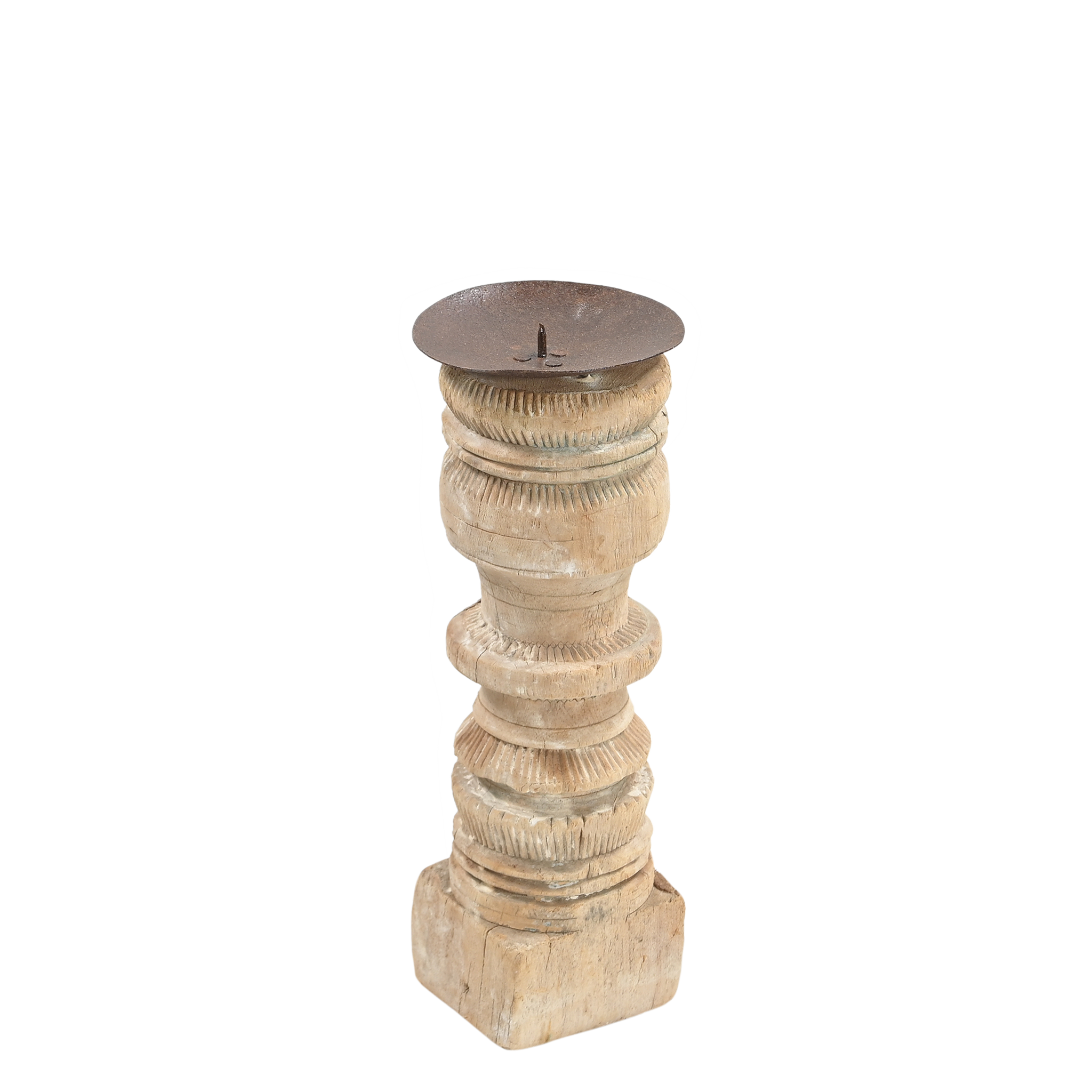 Momabatti - Bougeoir en bois clair sculpté nº161