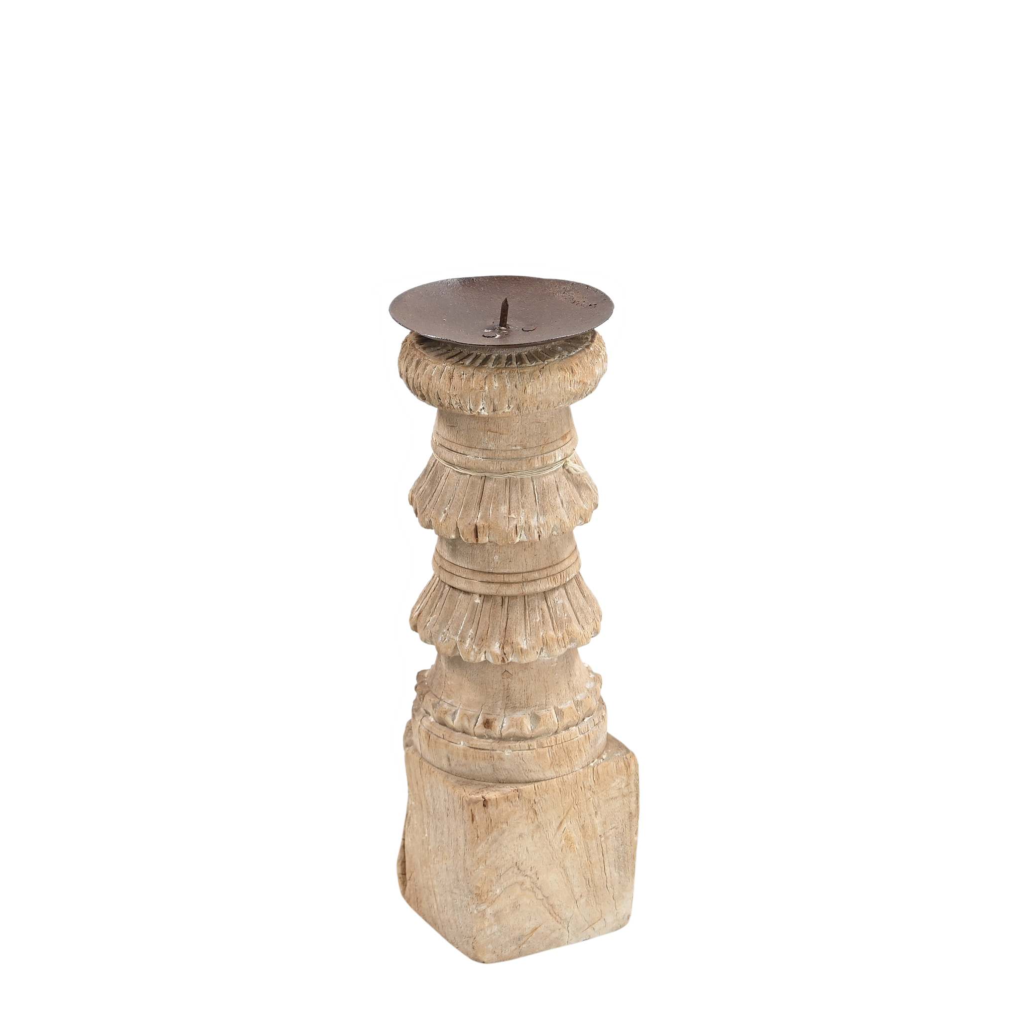 Momabatti - Bougeoir en bois clair sculpté nº162