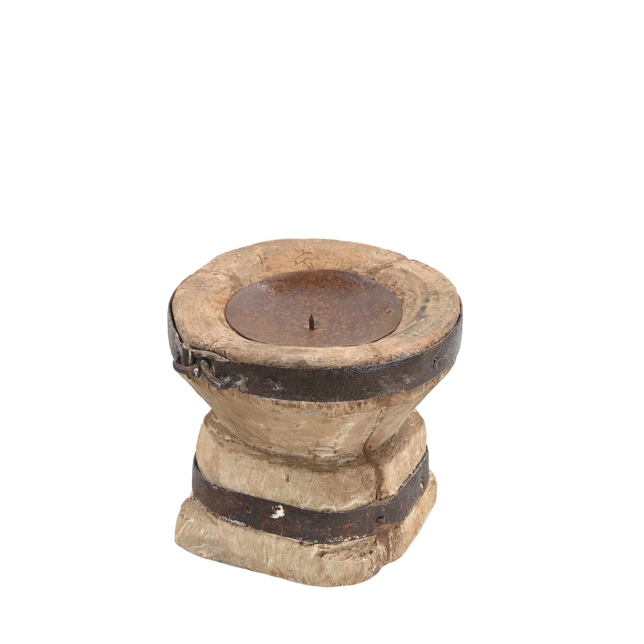 Bijani - Bougeoir indien en bois ancien n°36