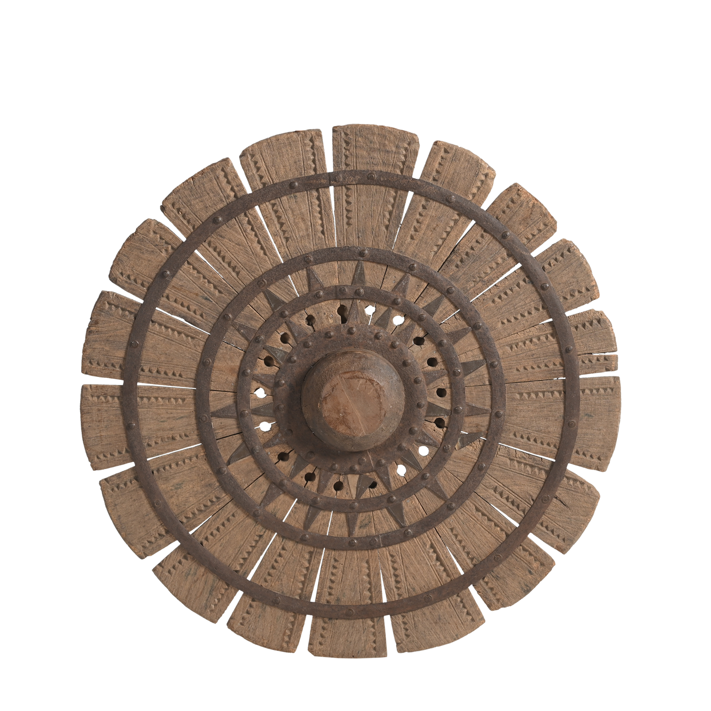 Charkha - Hanging wooden wheel n°4
