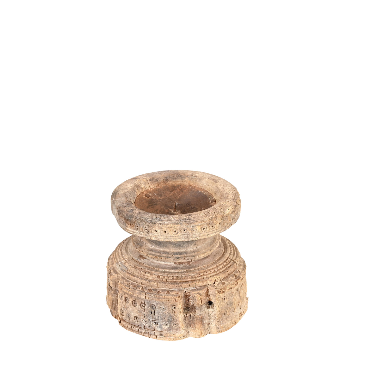 Bijani - Wooden candle holder n ° 23