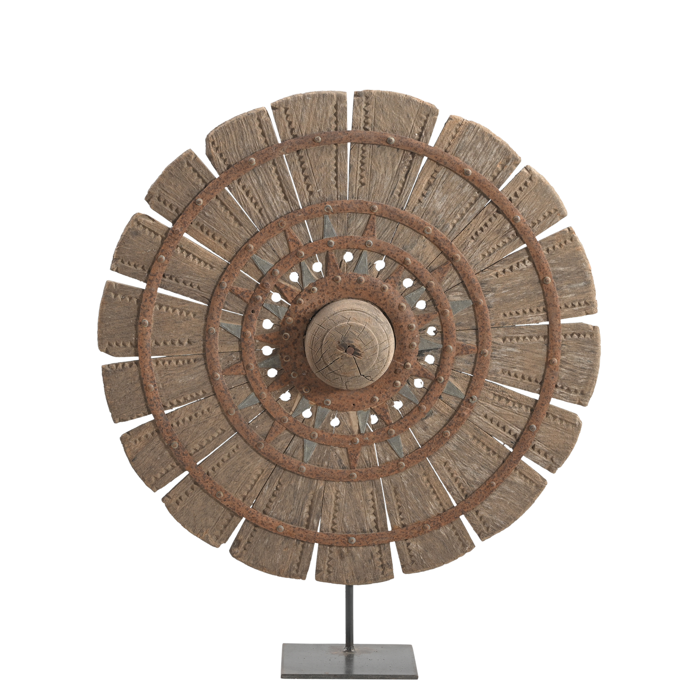 Charkha - Roue en bois sur pied n°6