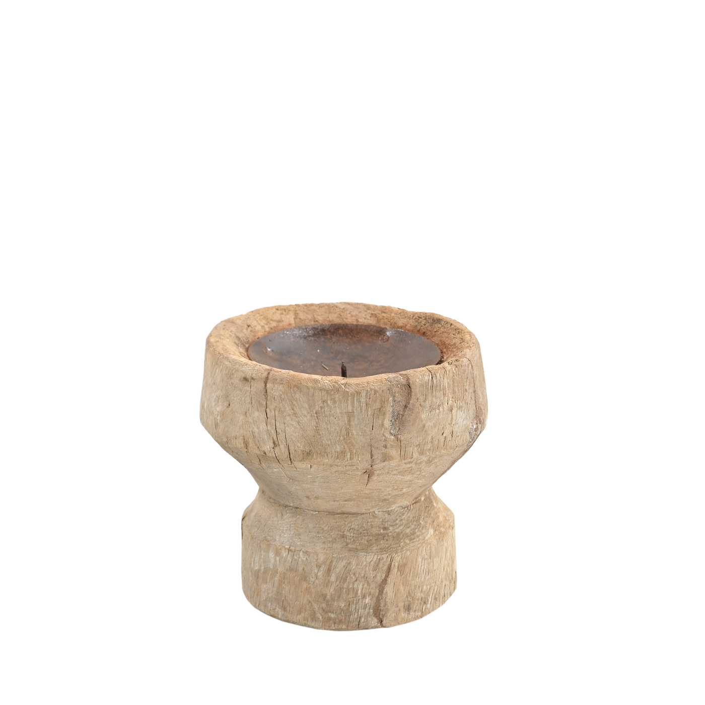 Bijani - Old wooden candle holder n°62