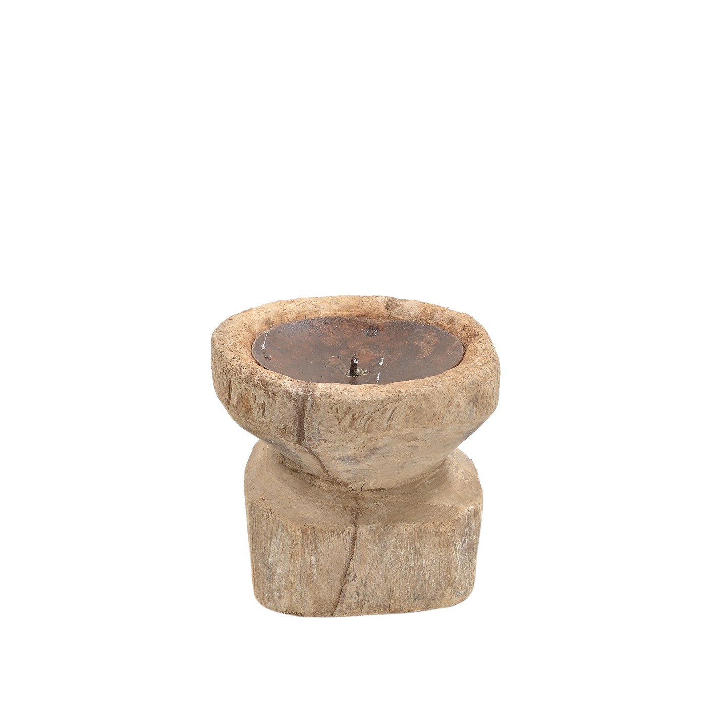 Bijani - Old wooden candle holder n°66