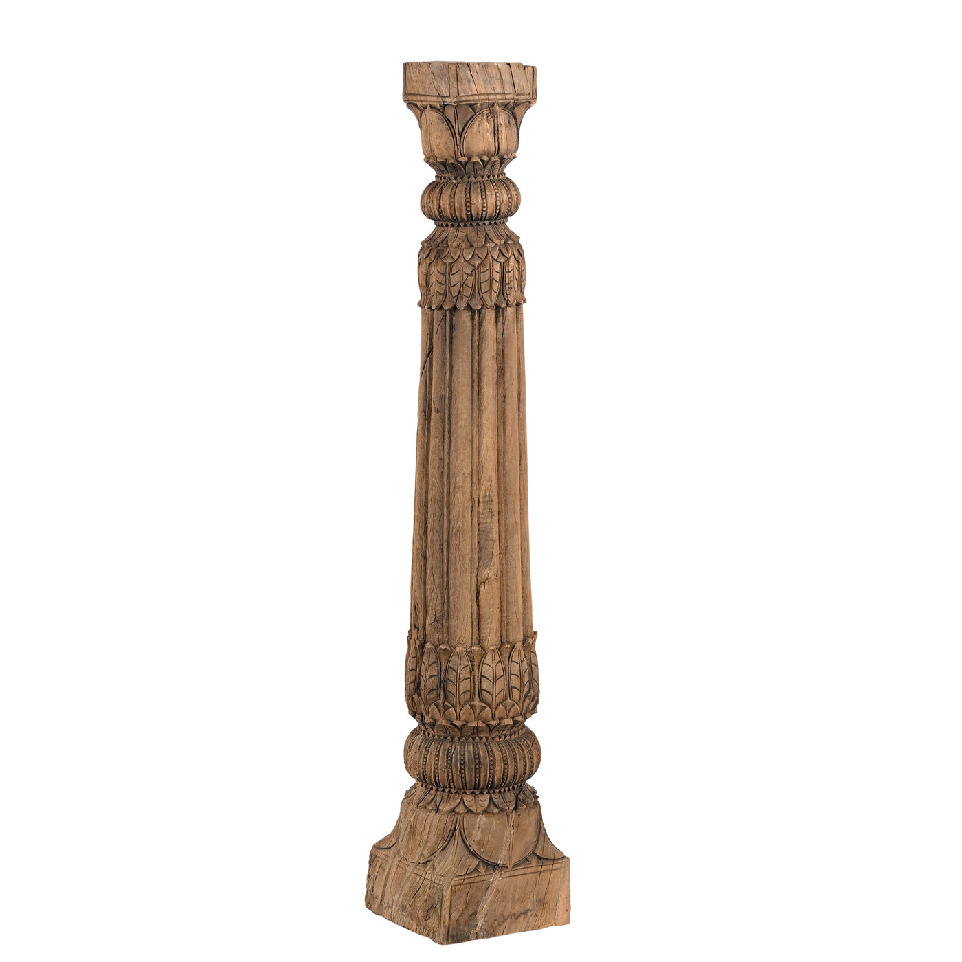Rajmathai - Indian pillar in sculpted teak n ° 2