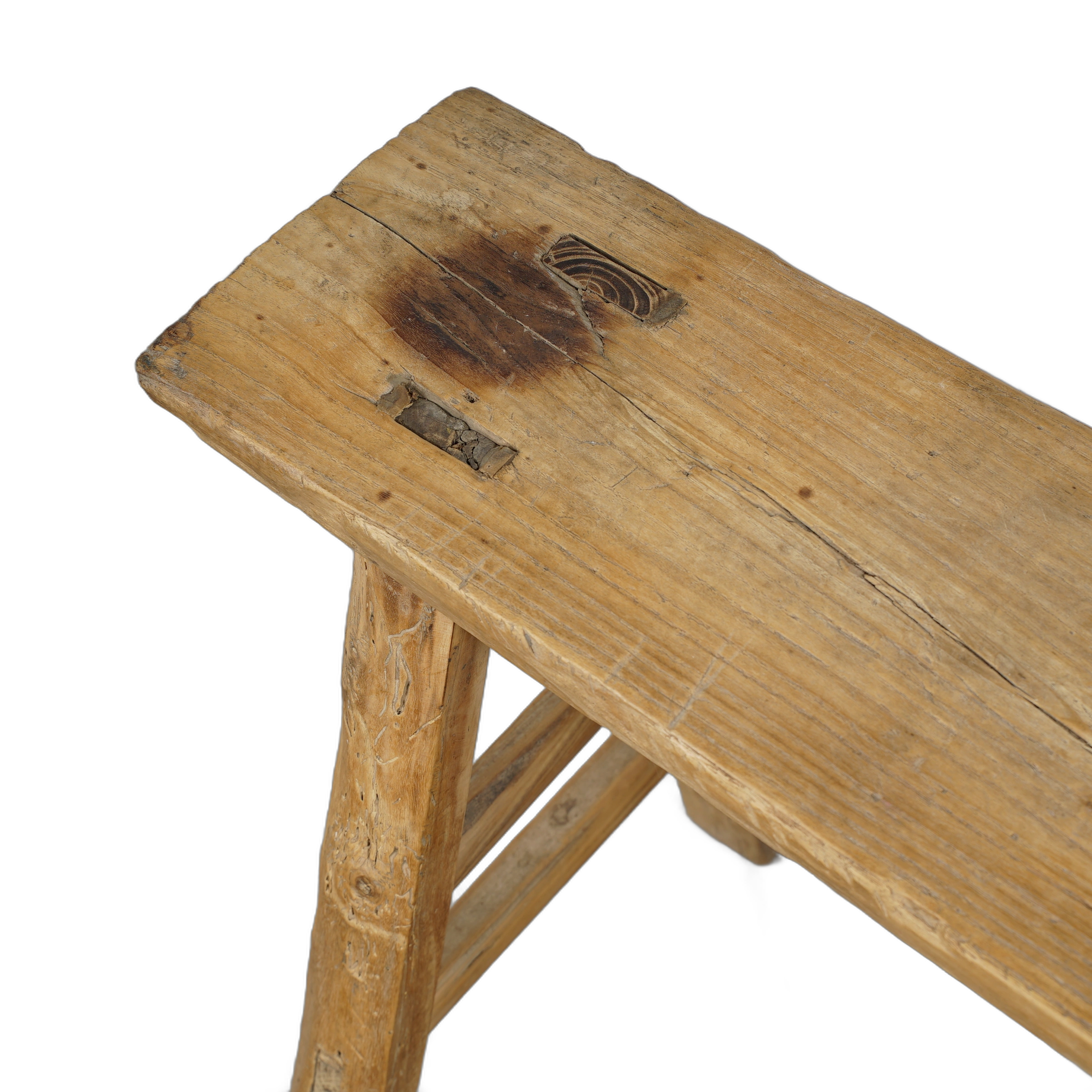 Zao - Tabouret chinois ancien en orme n°31 - vue 6