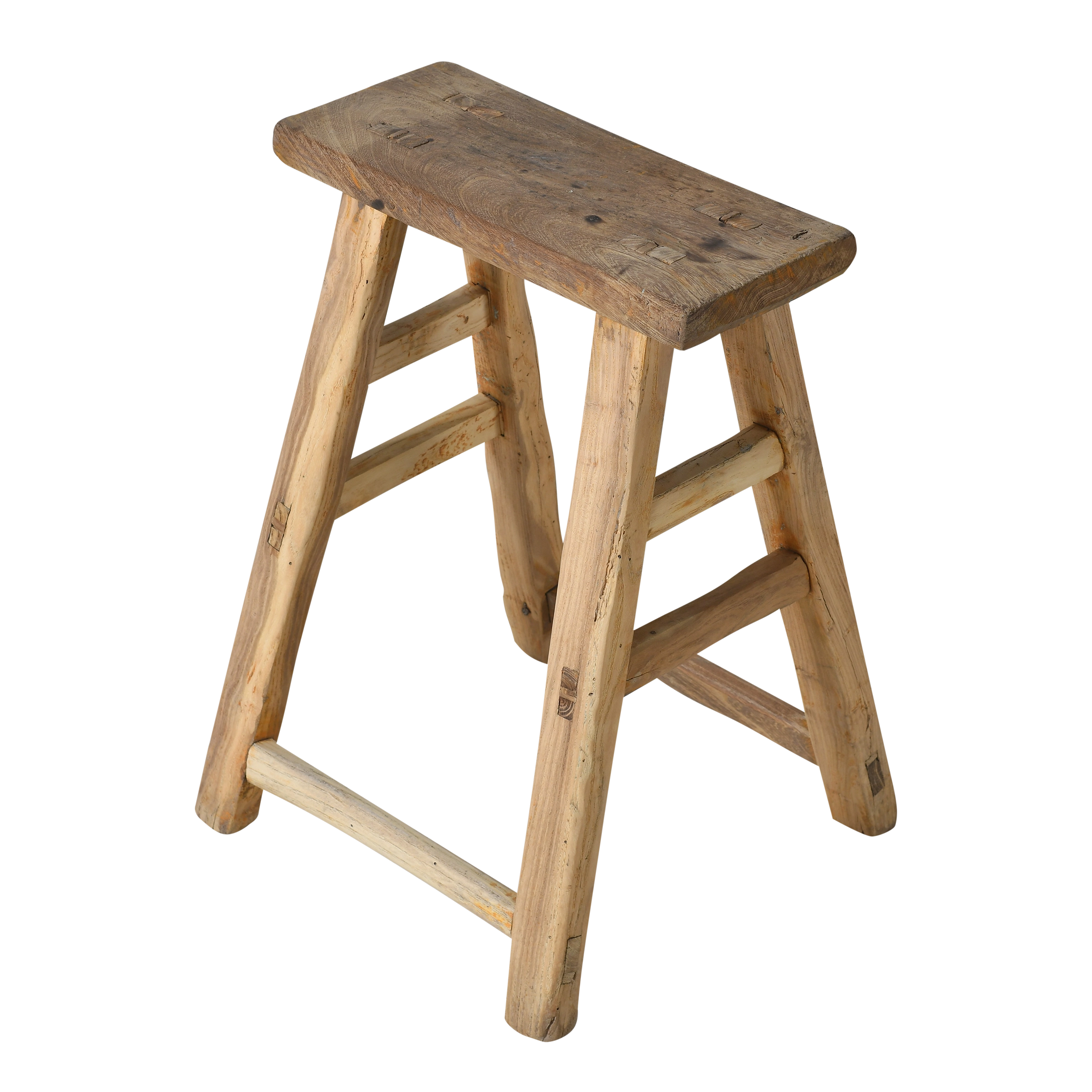 Zao - Tabouret chinois ancien en orme n°14 - vue 2