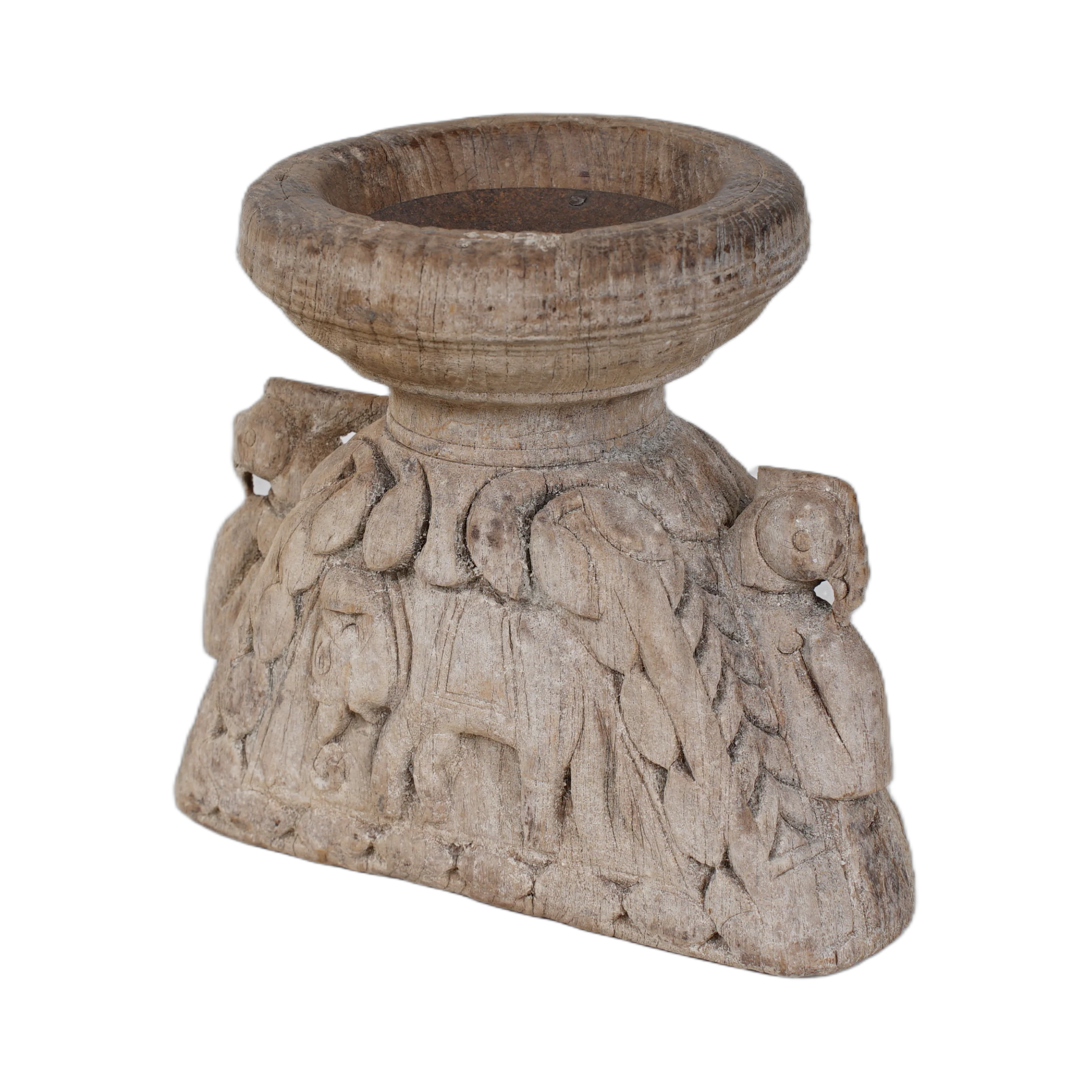 Bijni - Bougeoir en bois ancien n°4 - vue 2