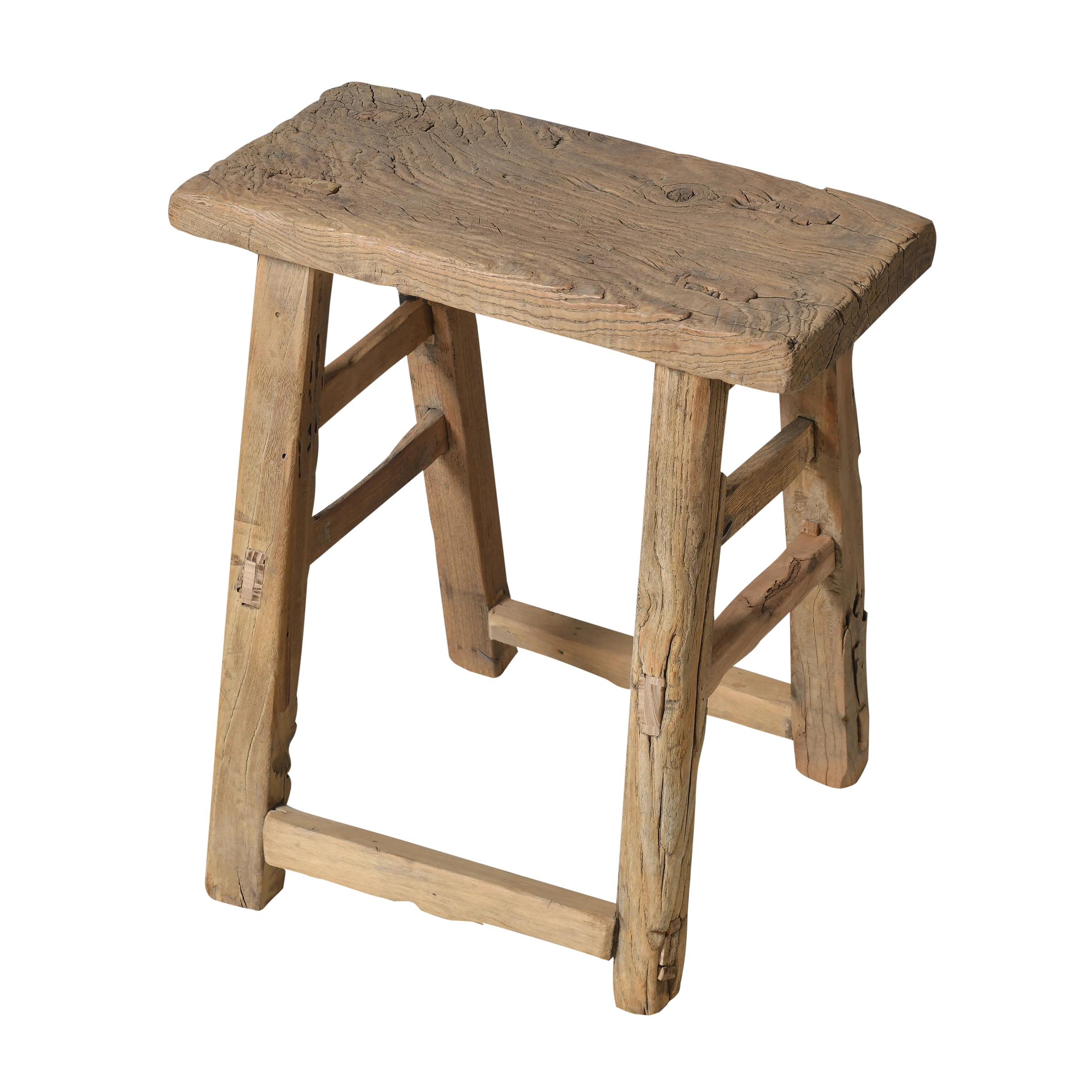 Zin - Tabouret chinois ancien en orme n°14 - vue 2