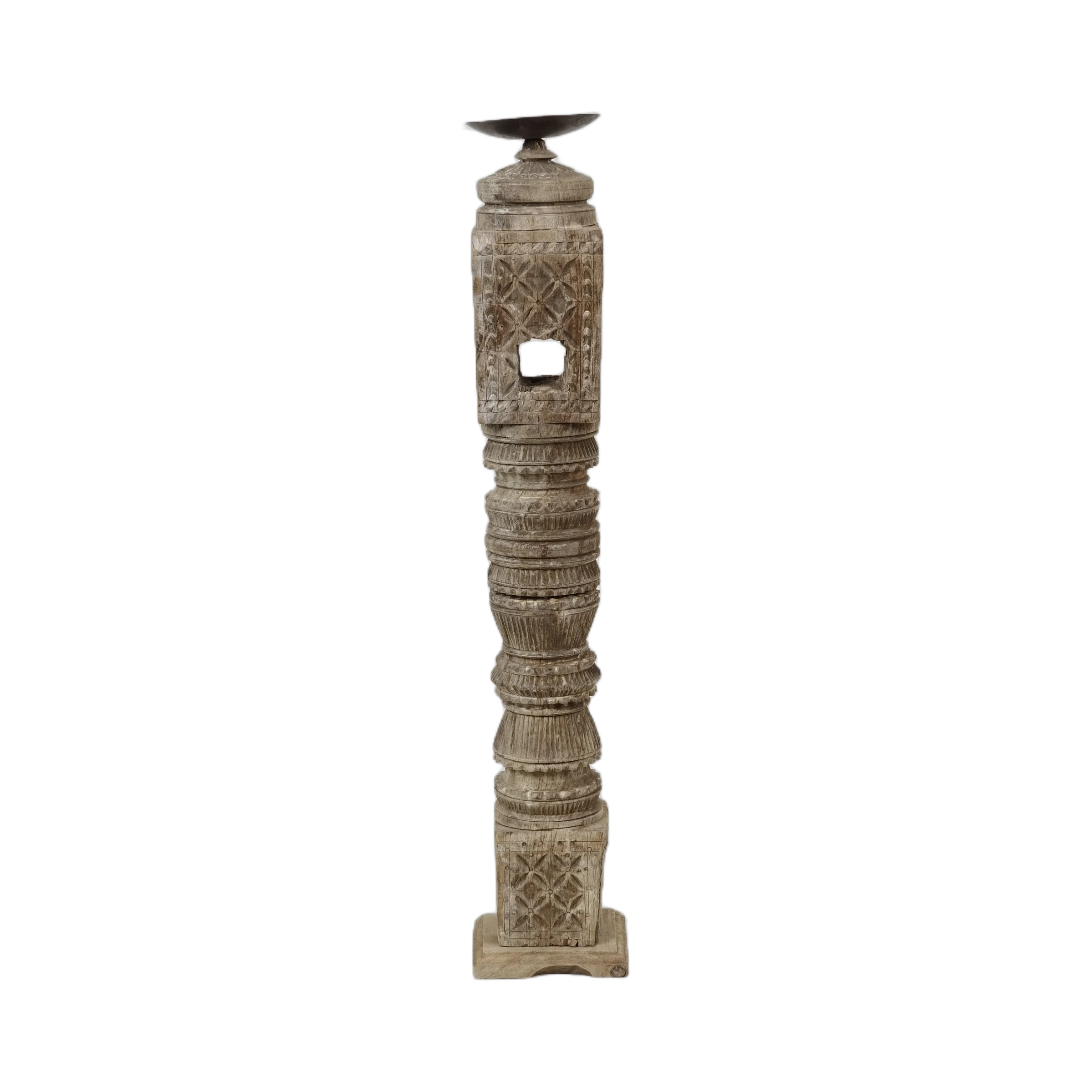 Rajvansh - Bougeoir ancien en bois n°5