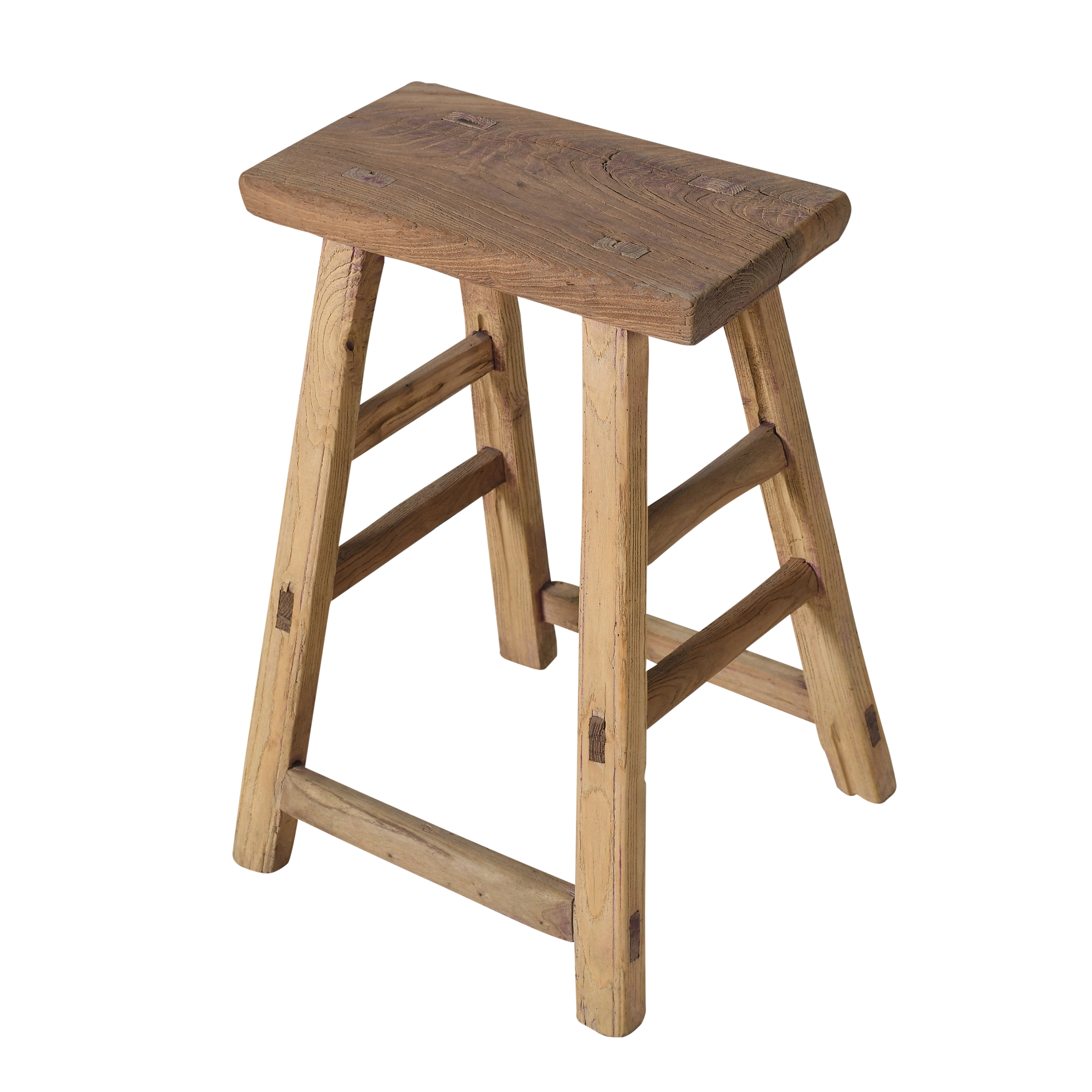 Zao - Tabouret chinois ancien en orme n°1 - vue 2