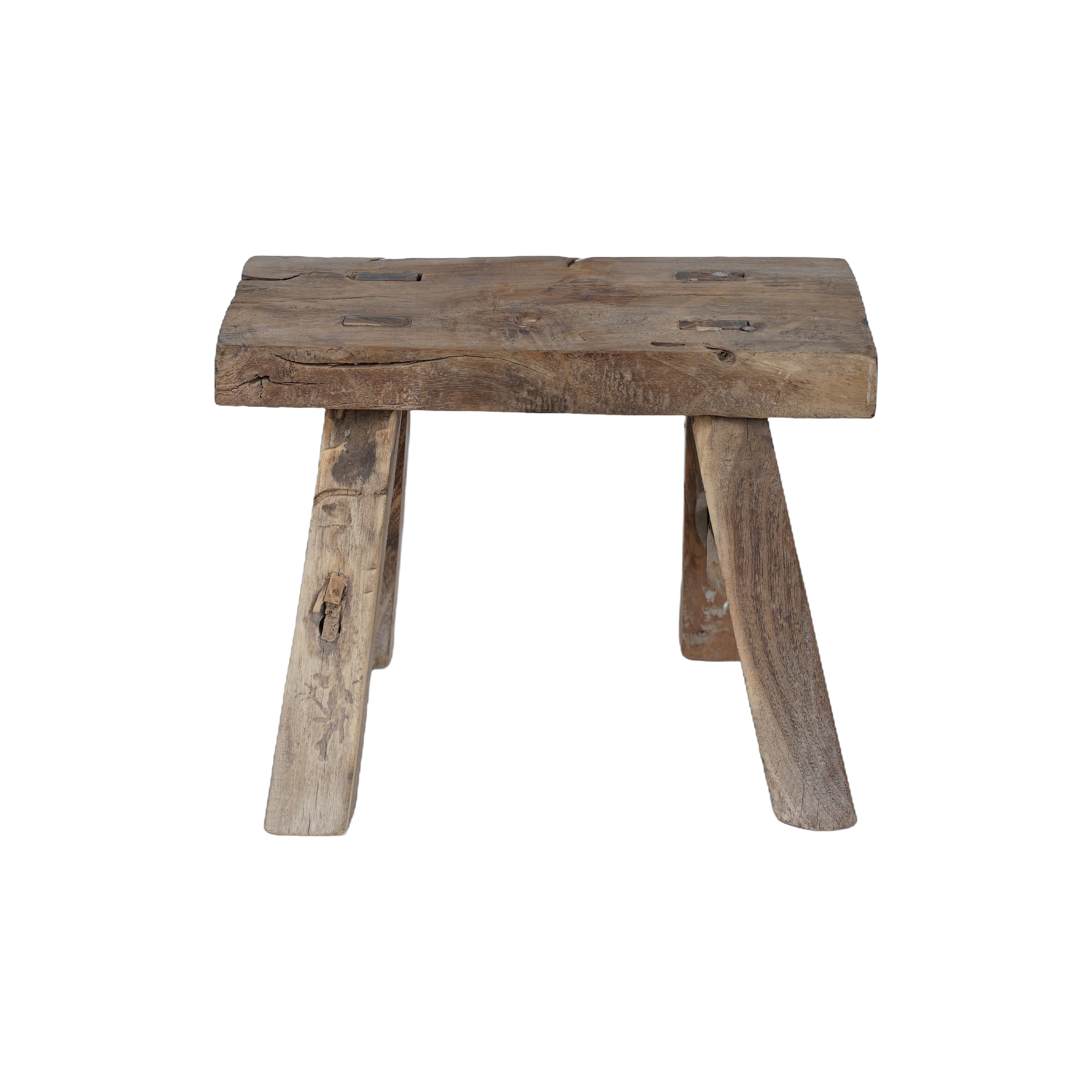 Nuo - Mini tabouret ancien en orme n°2 - vue 5