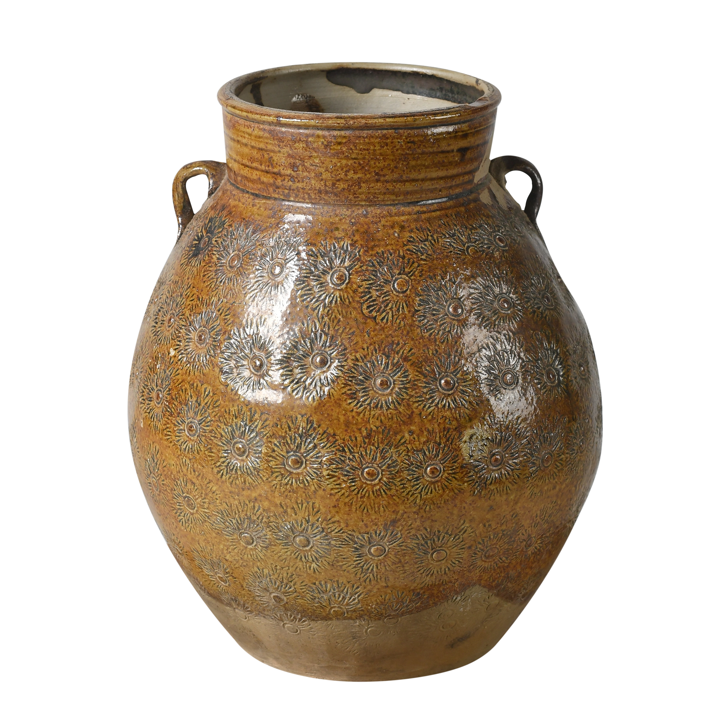 Zhenli – Pot ancien en grès à motifs concentriques n°5