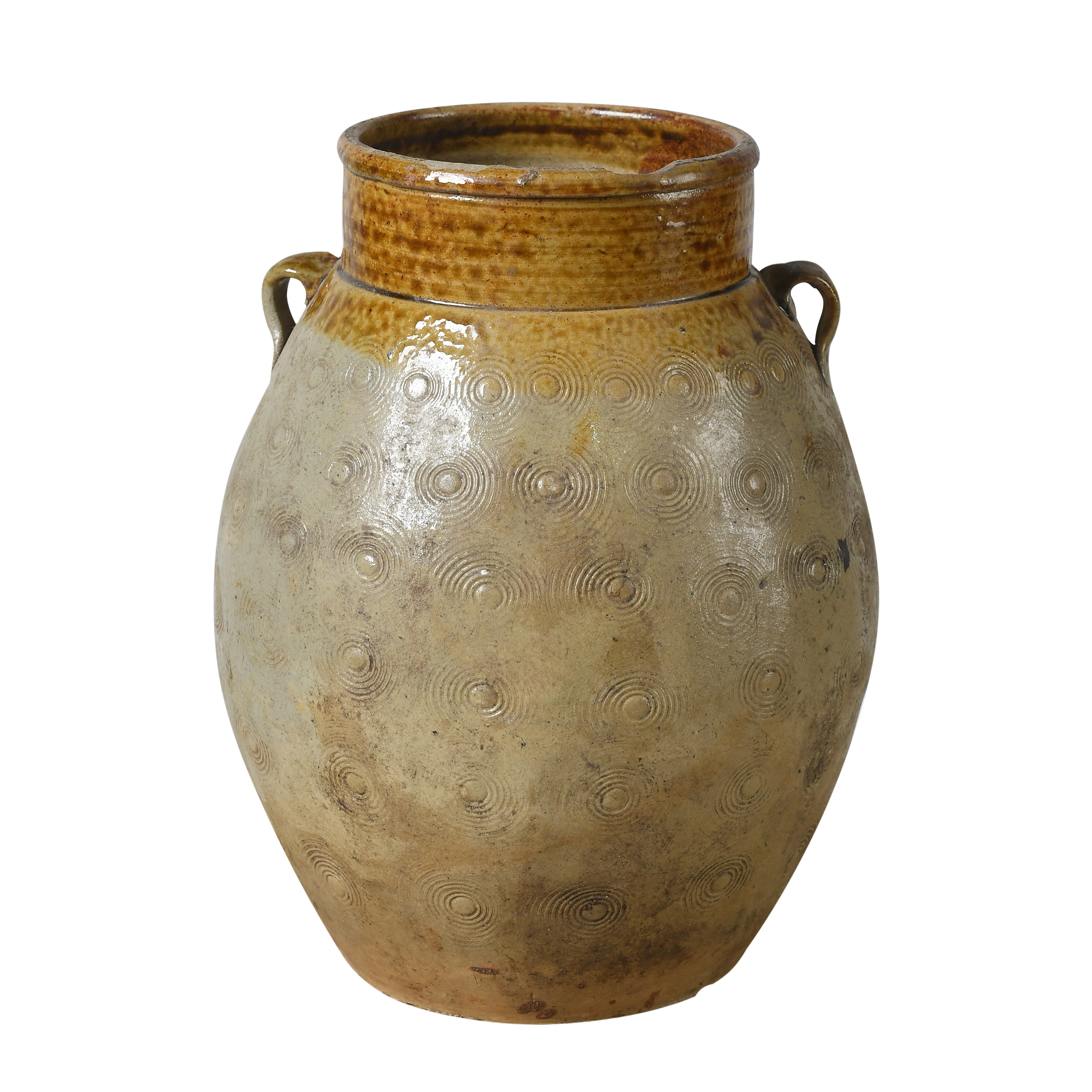 Zhenli – Pot ancien en grès à motifs concentriques n°11