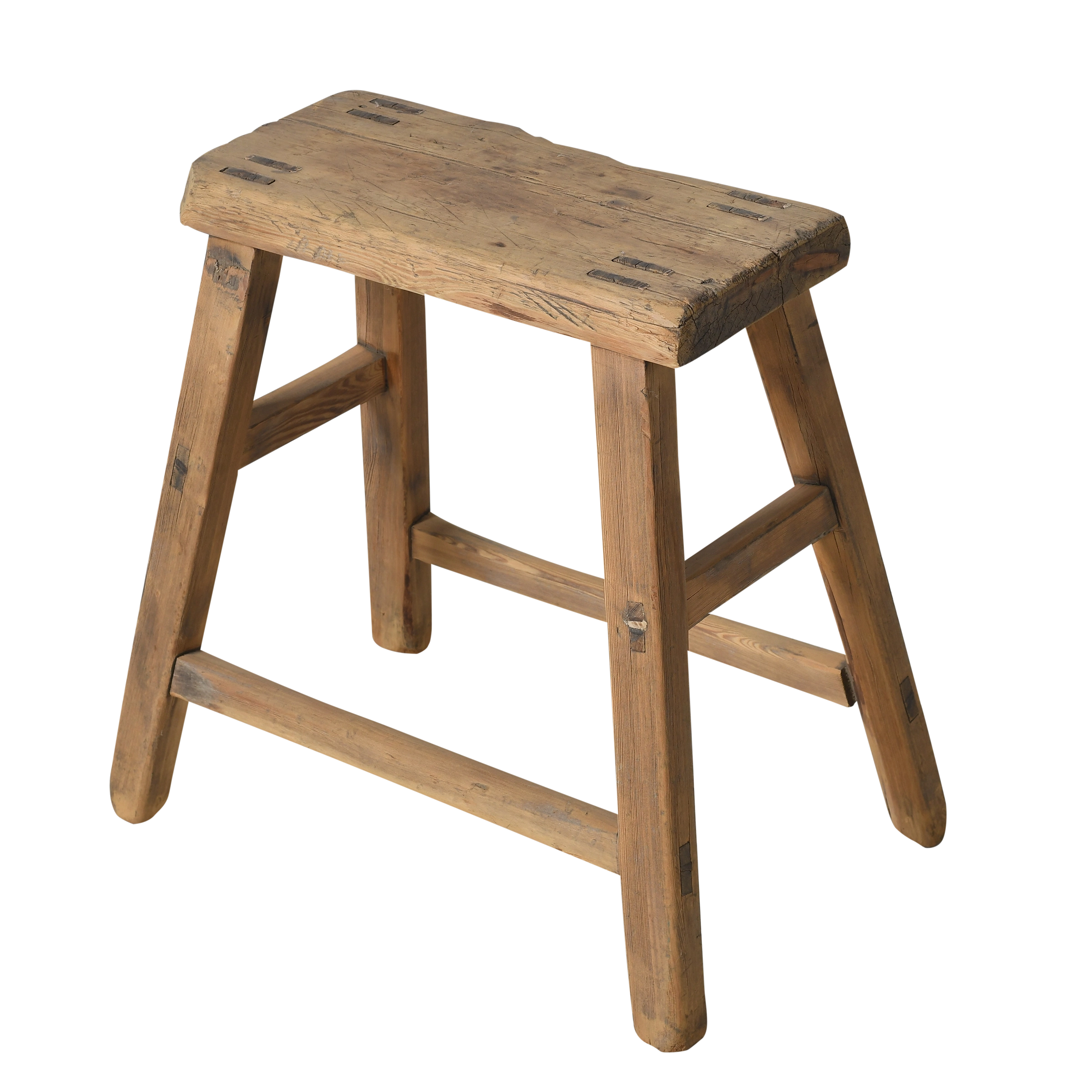 Zin - Tabouret chinois ancien en orme n°19 - vue 2