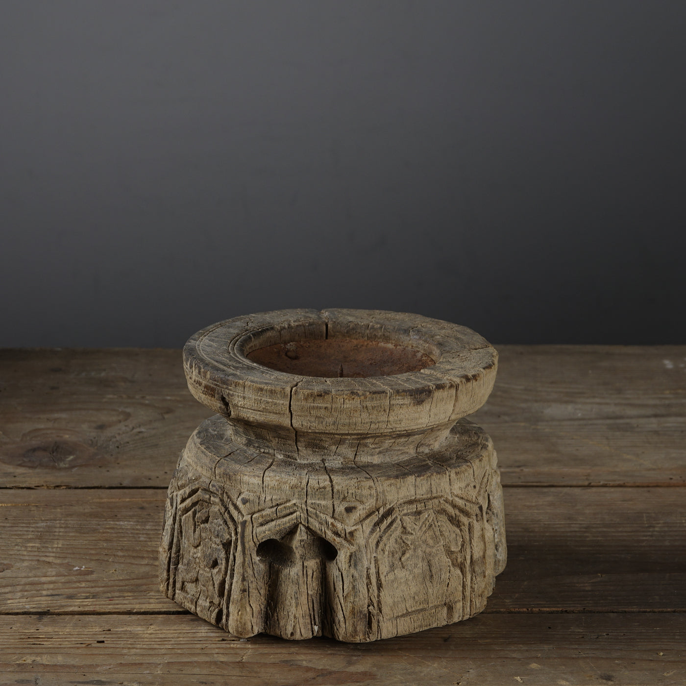 Bijani - Indian wooden candle holder n ° 25