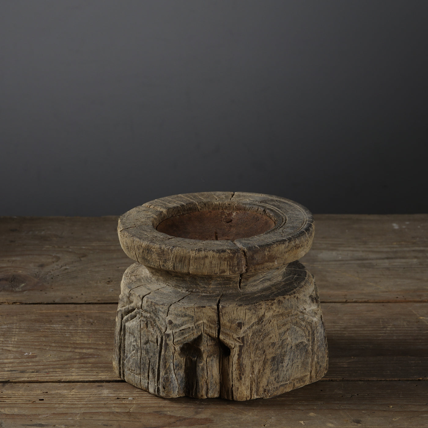 Bijani - Indian wooden candle holder n ° 25