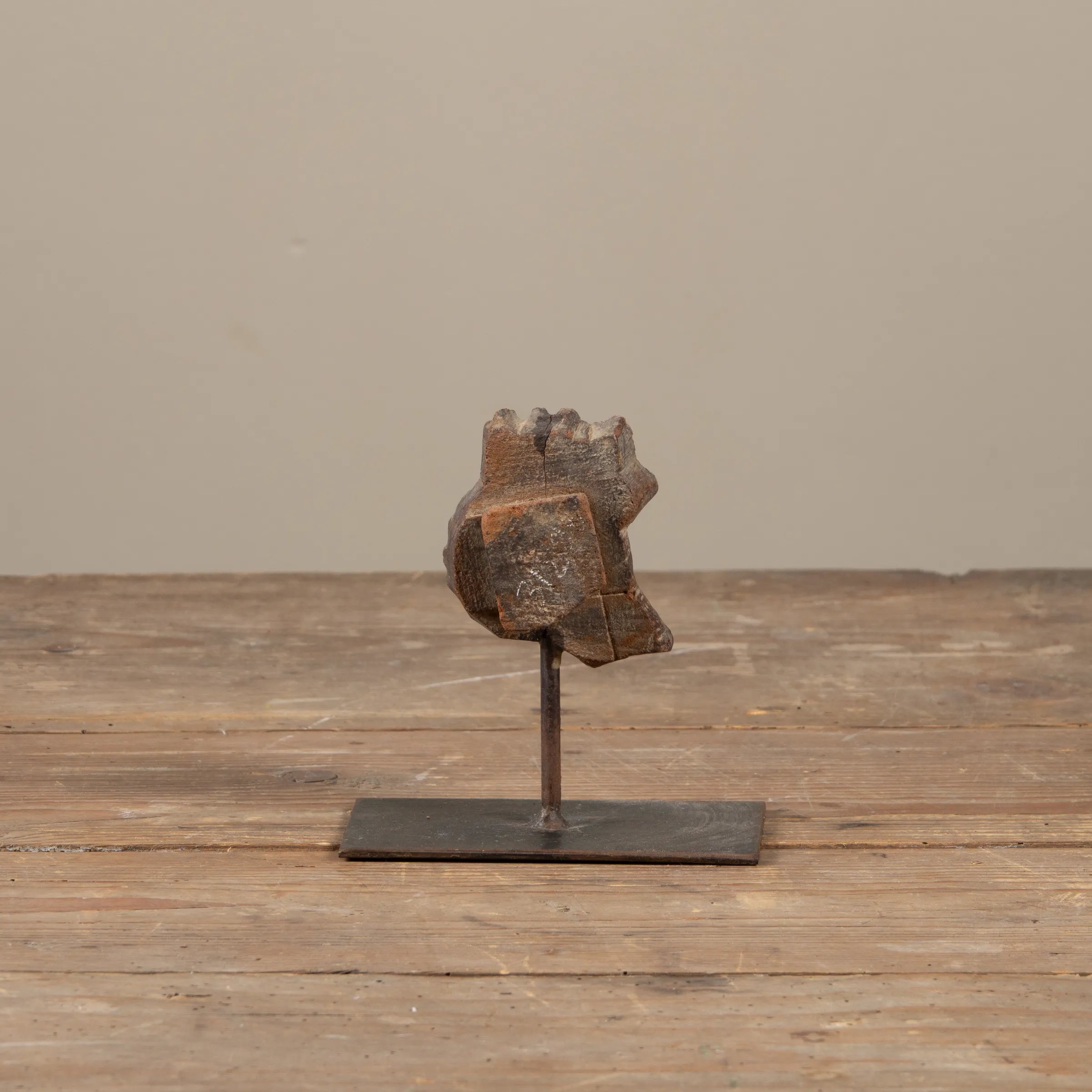 Lakdi - Ancien tampon de blockprint sur pied n°17
