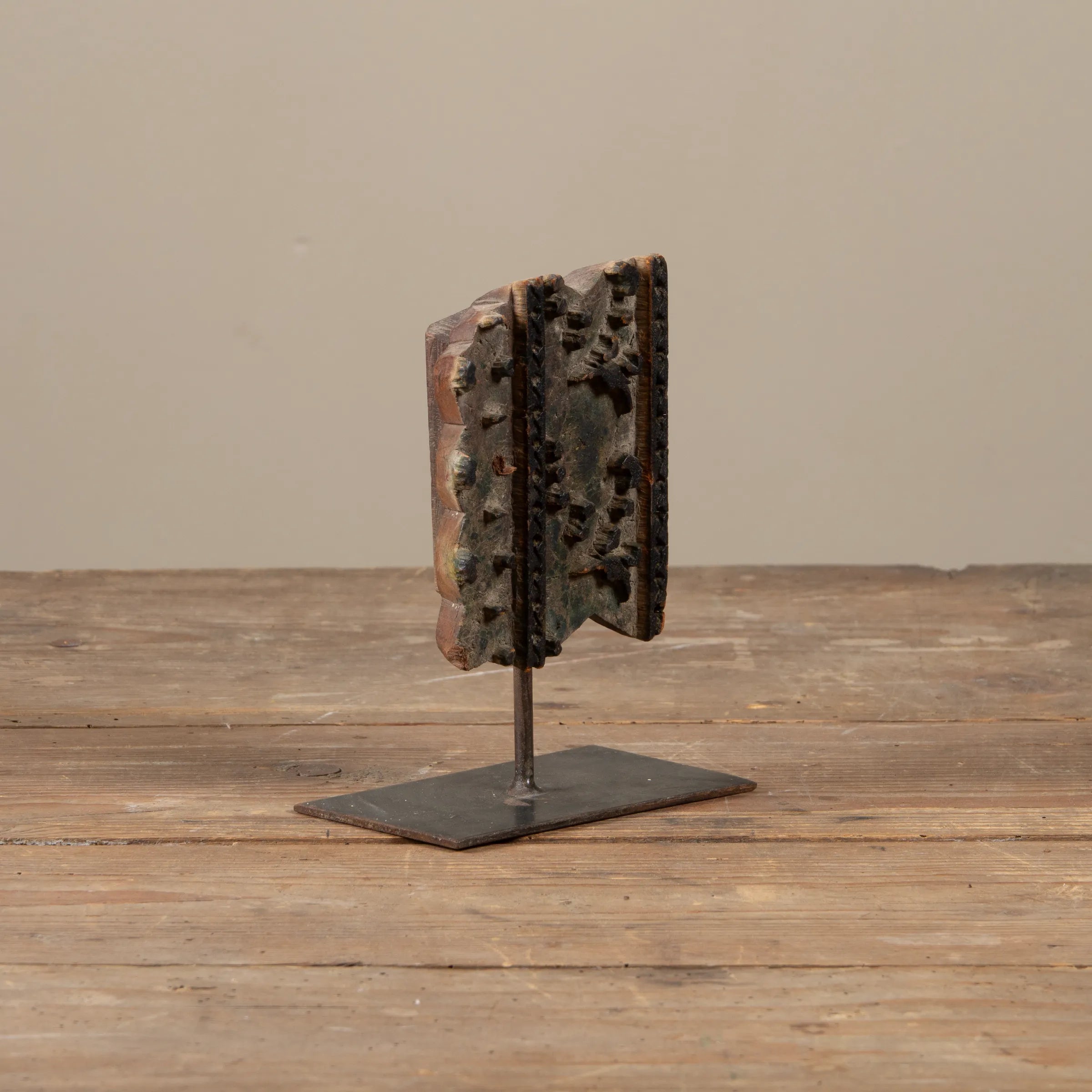 Lakdi - Ancien tampon de blockprint sur pied n°40