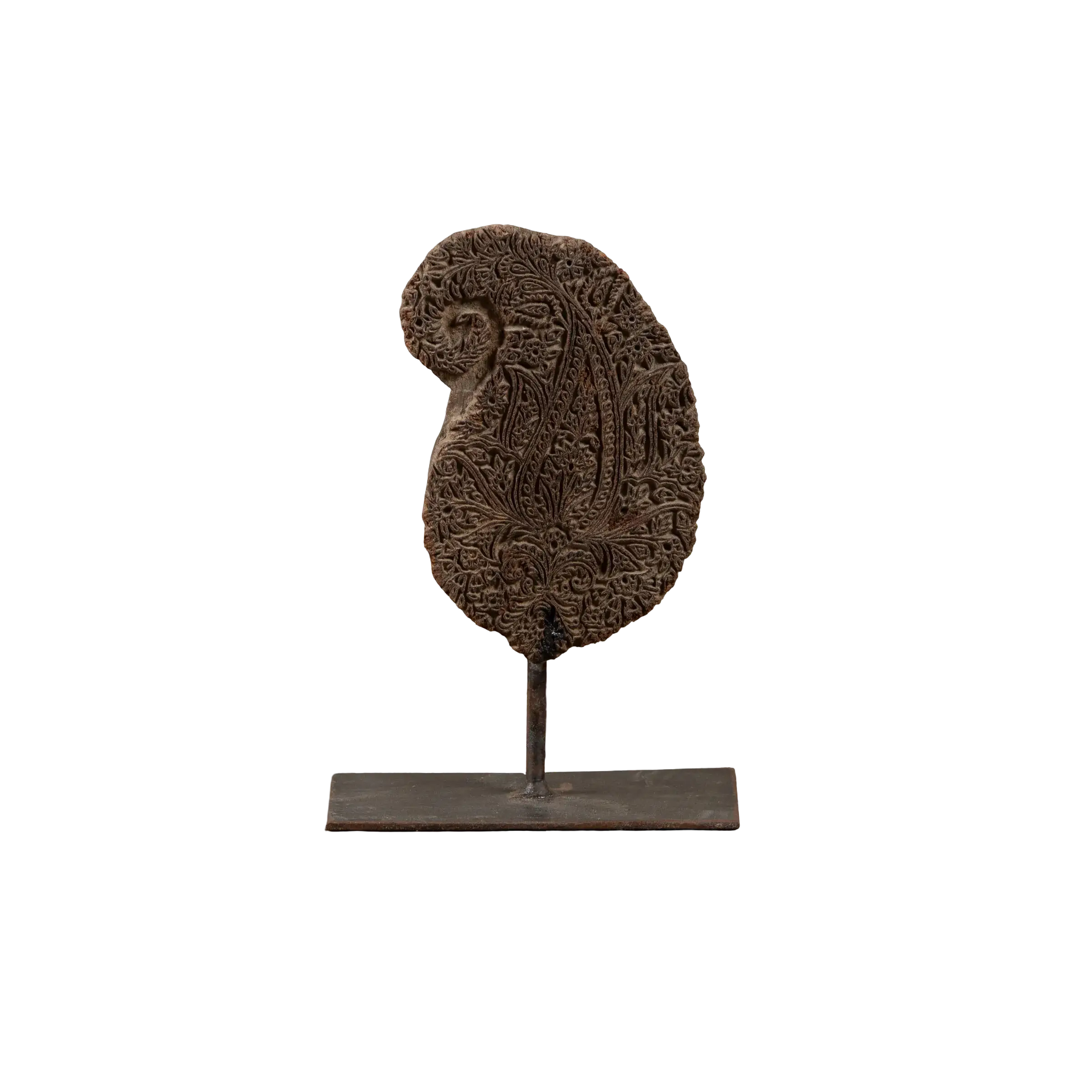 Lakdi - Ancien tampon de blockprint sur pied n°44