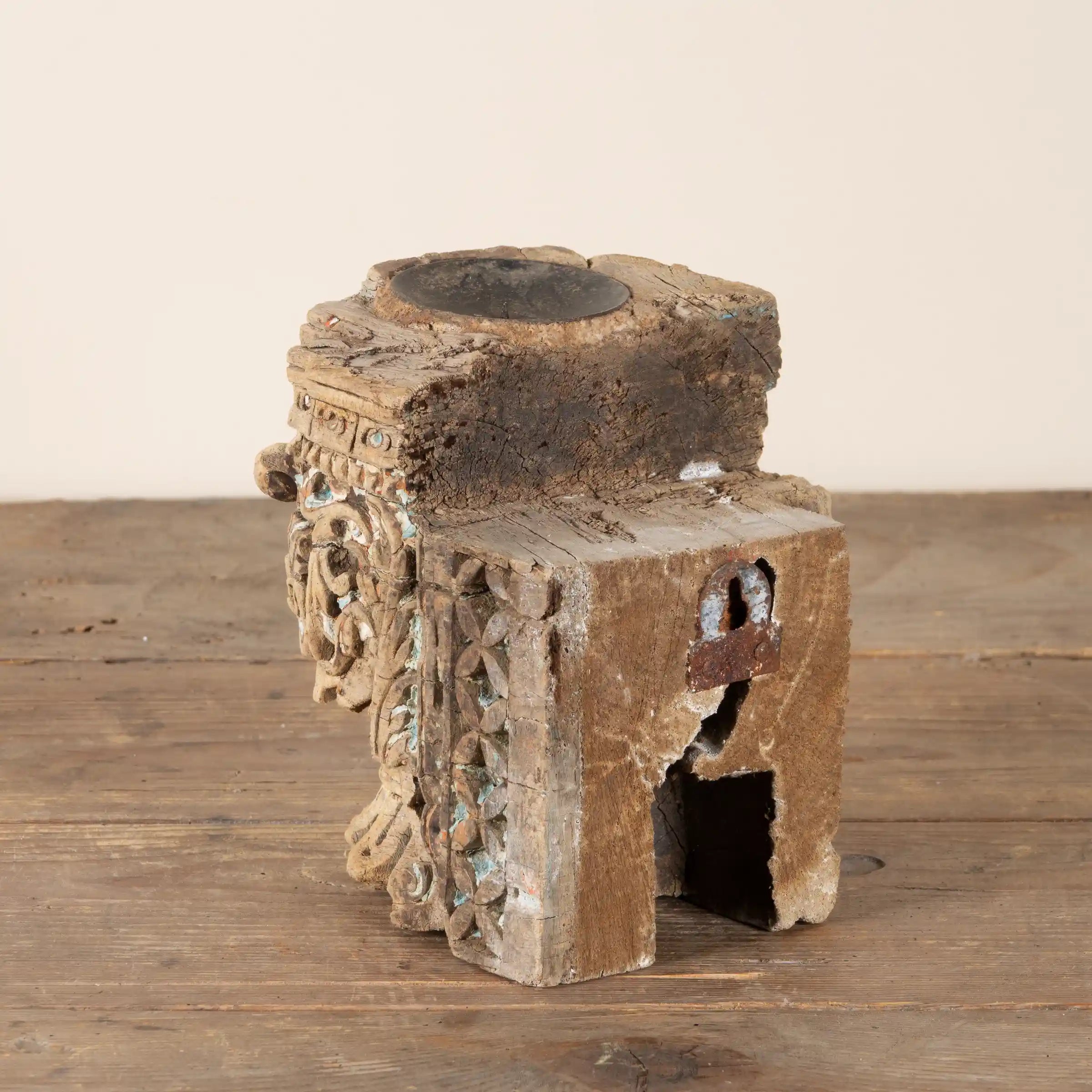 Anora – Bougeoir Sculpté en Bois (Mural ou à Poser) n°1