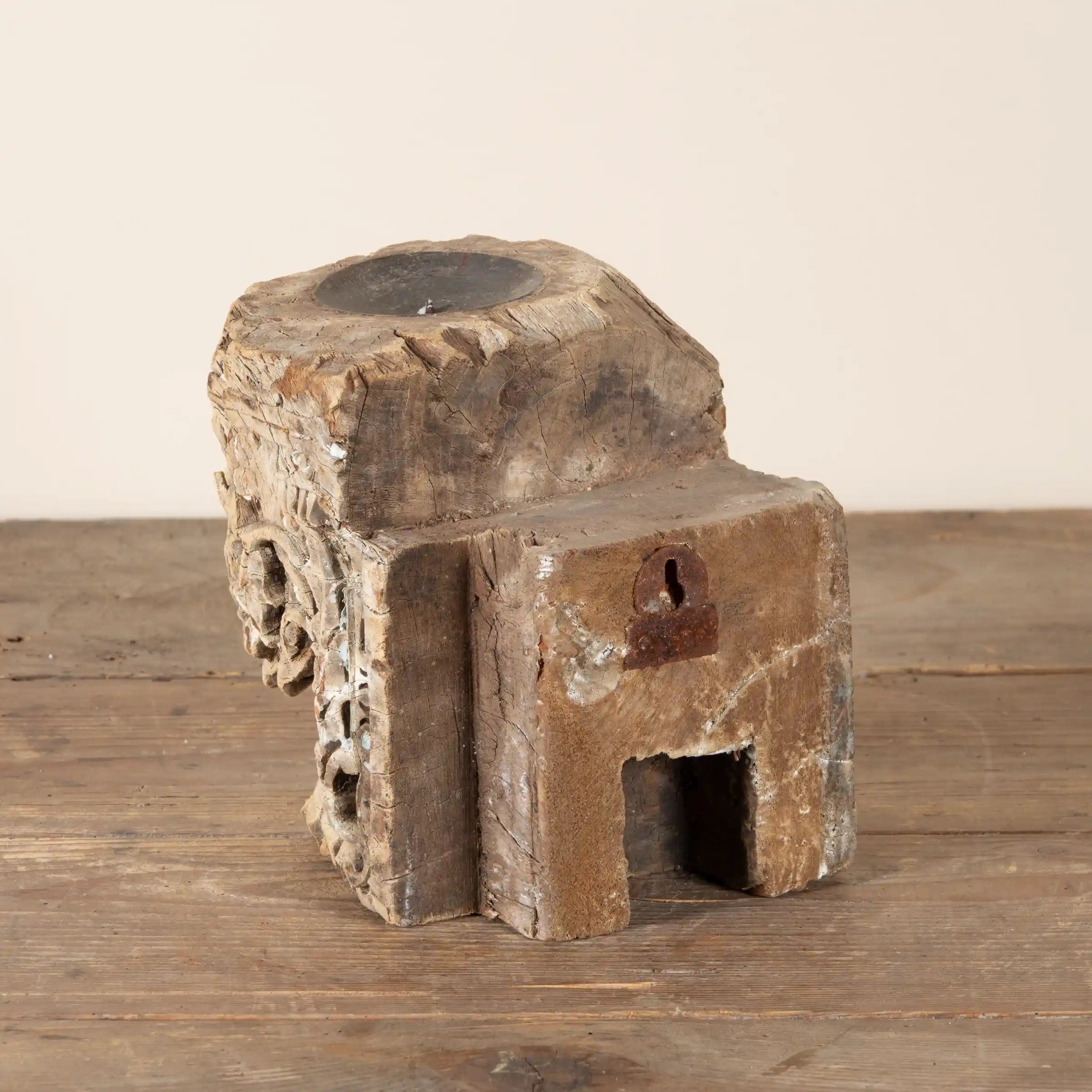 Anora – Bougeoir Sculpté en Bois (Mural ou à Poser) n°2