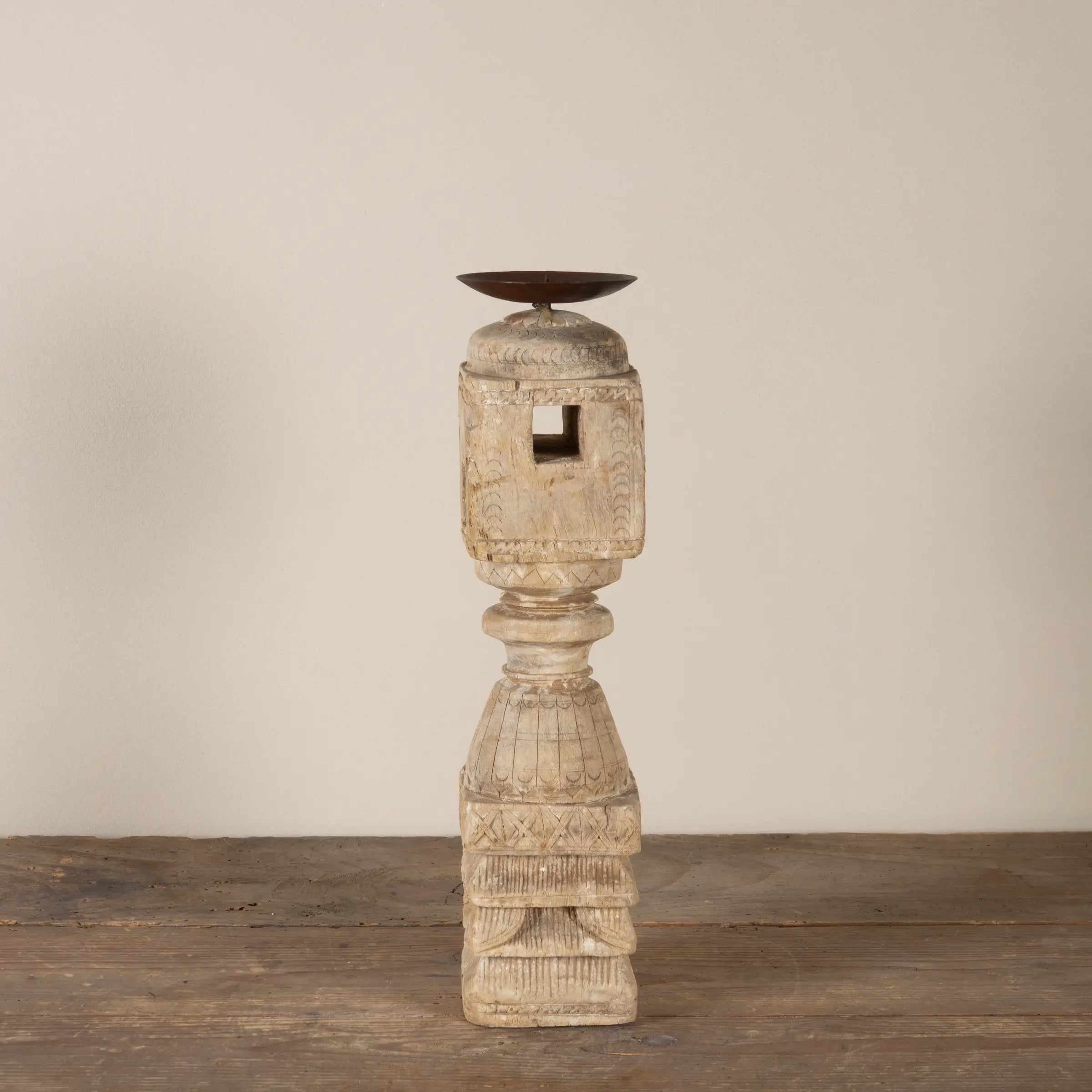 Diya - Bougeoir en bois n°1