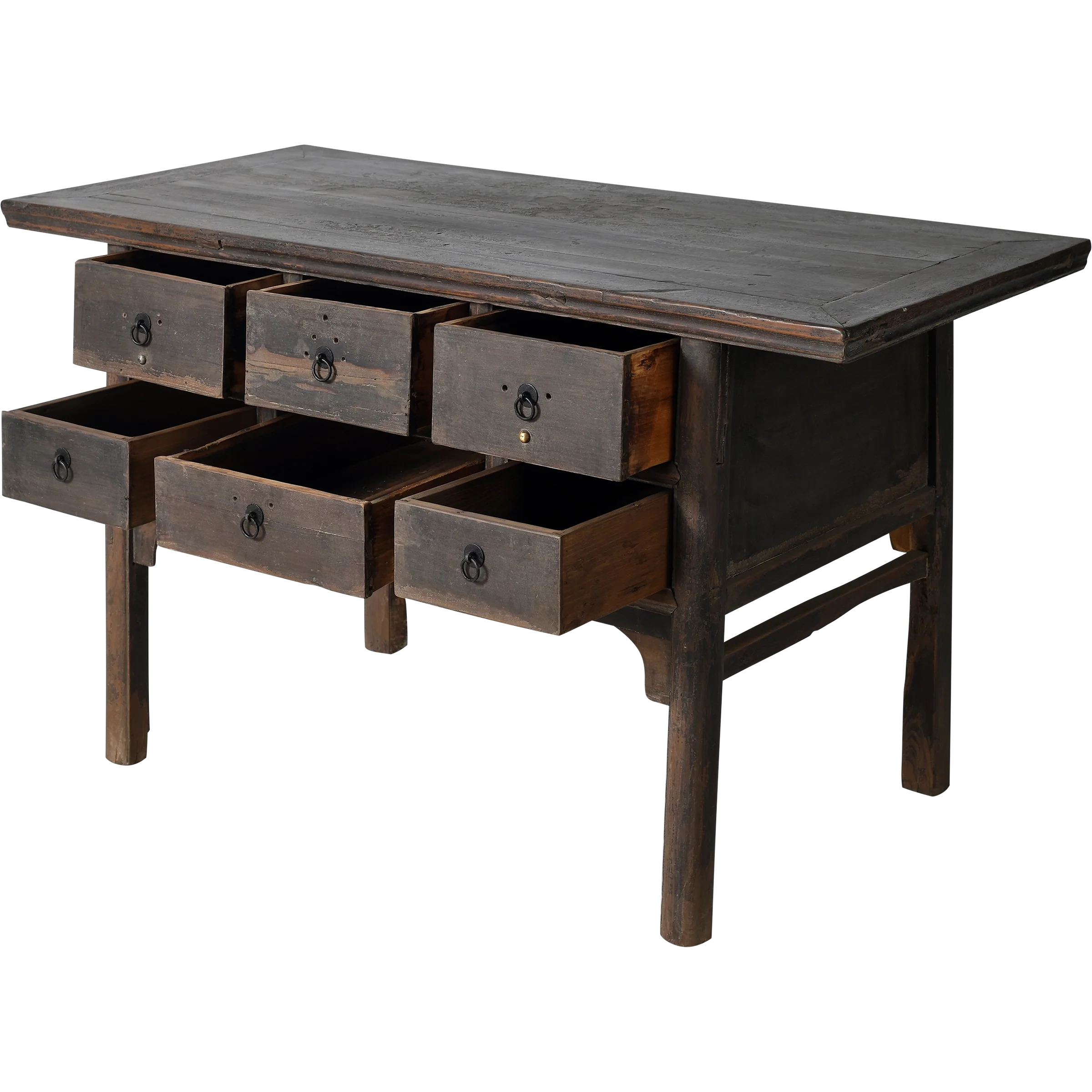 Longnan - Ancienne console chinoise en orme à tiroirs n°1