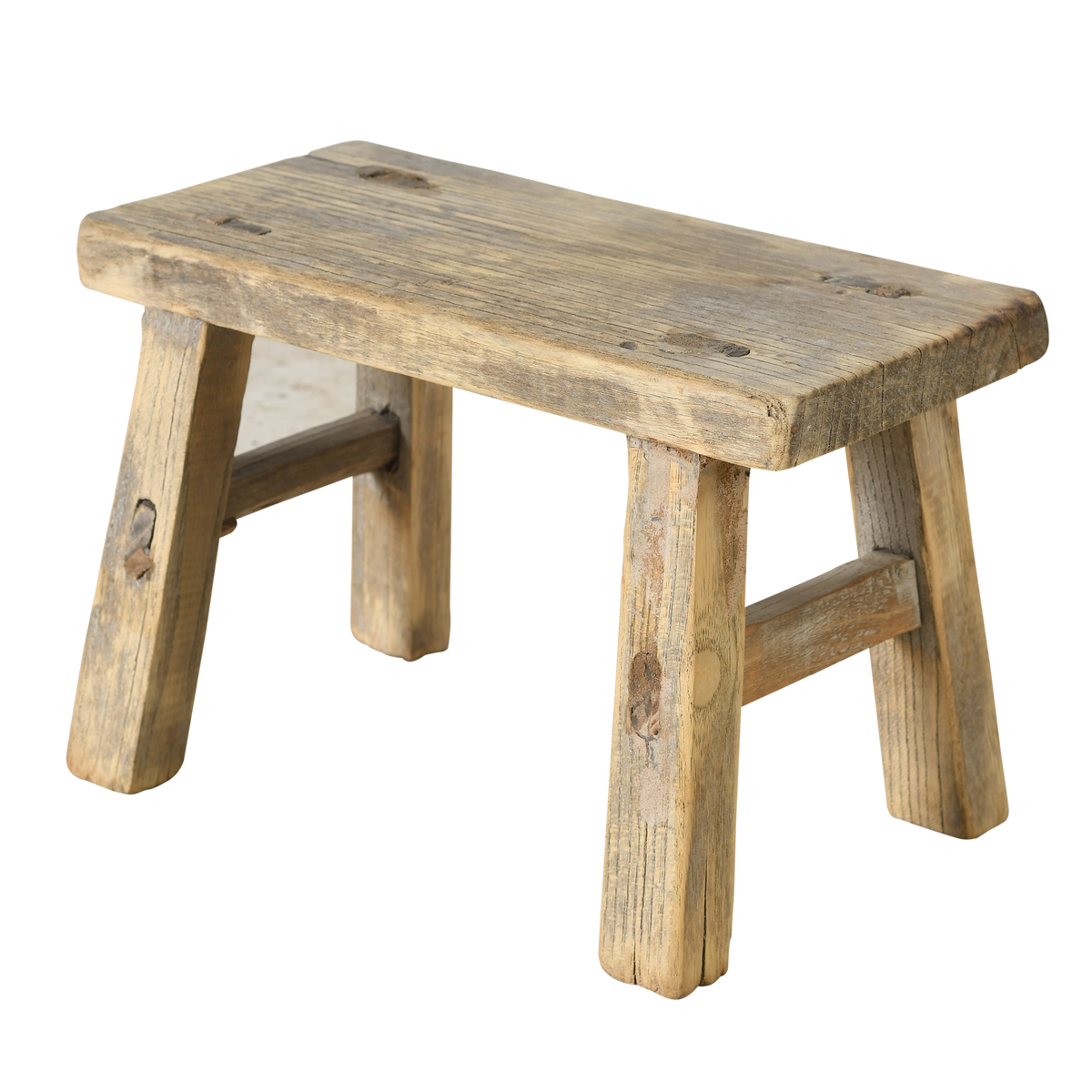 Nuo - Mini tabouret ancien en orme n°72 - vue 2