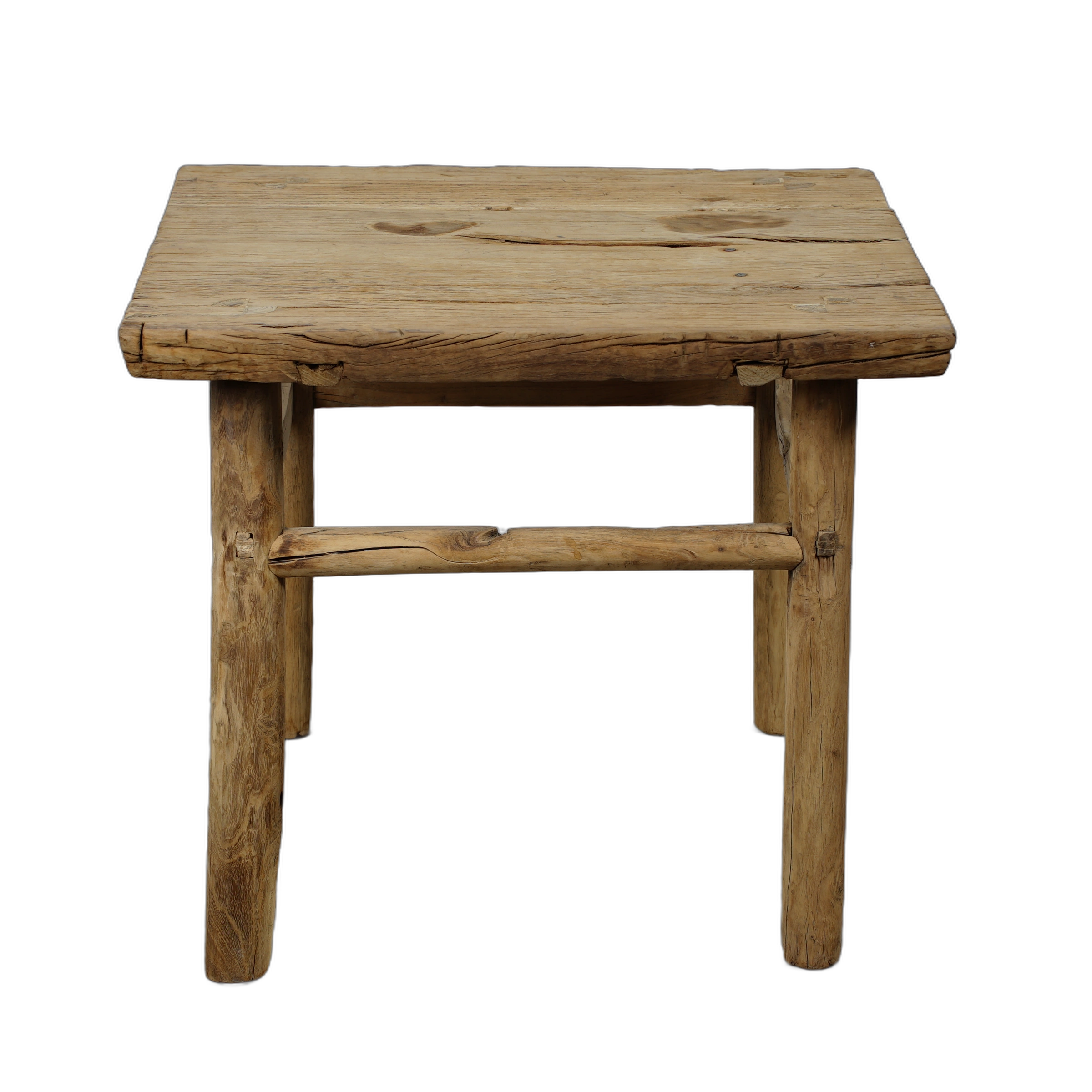 Jining - Table d'appoint carrée en orme n°1 - vue 3