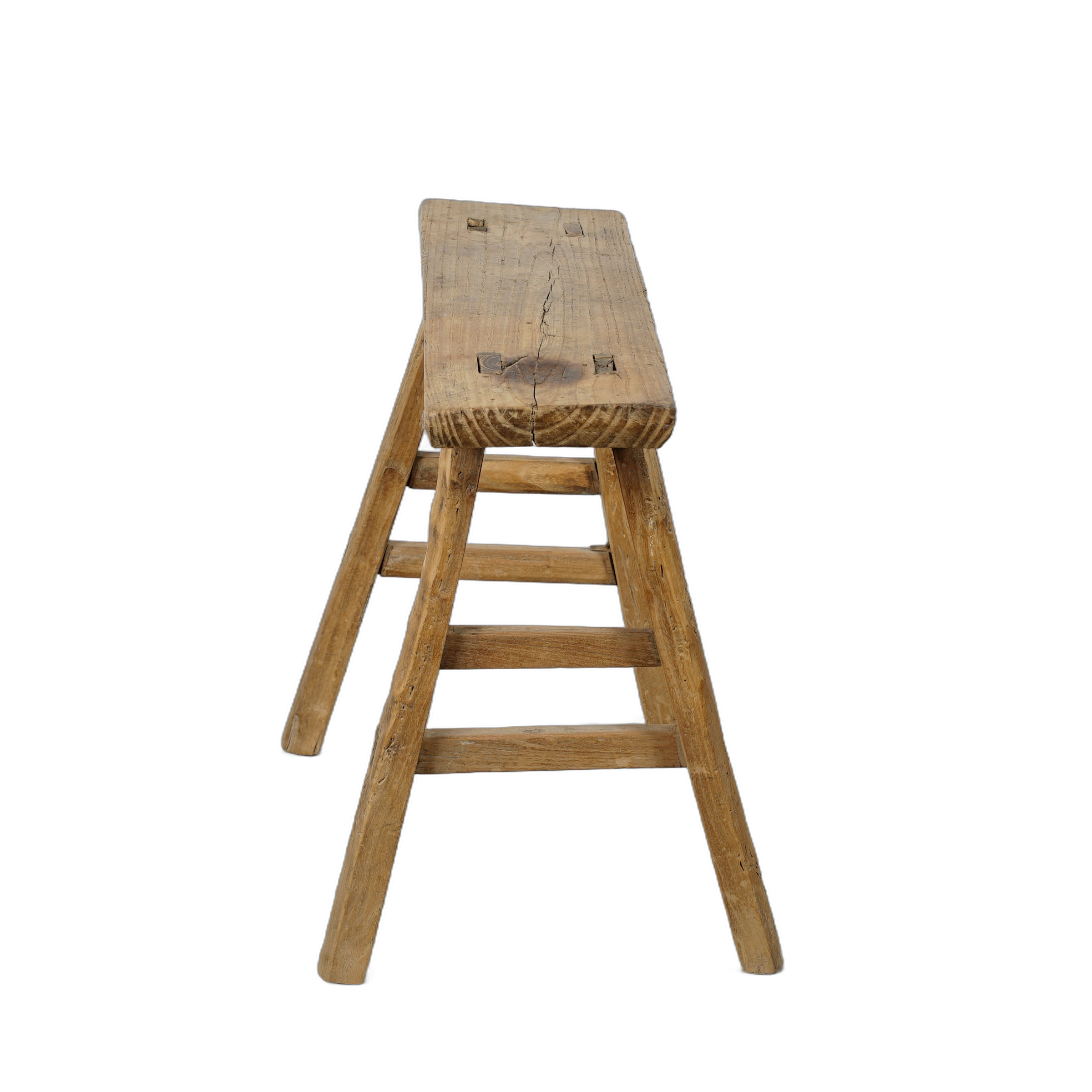 Zao - Tabouret chinois ancien en orme n°31 - vue 4