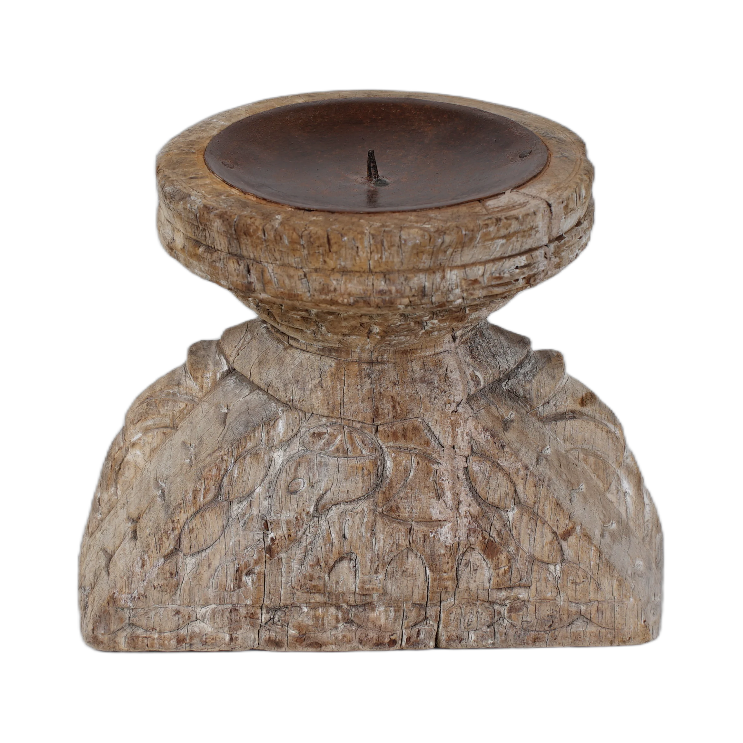 Bijni - Bougeoir en bois ancien n°3 - vue 4